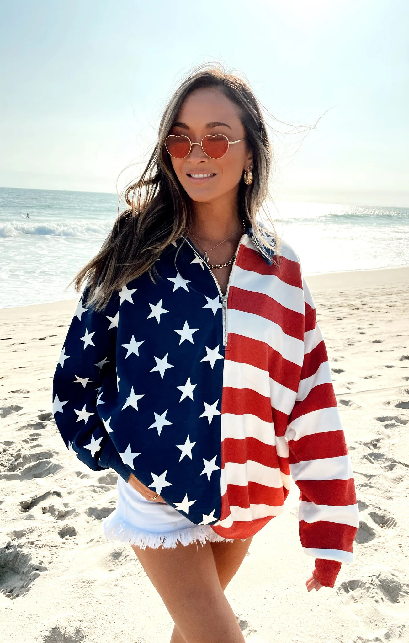Benny Half Zip Sweatshirt ~ Flag Knit - Image 4