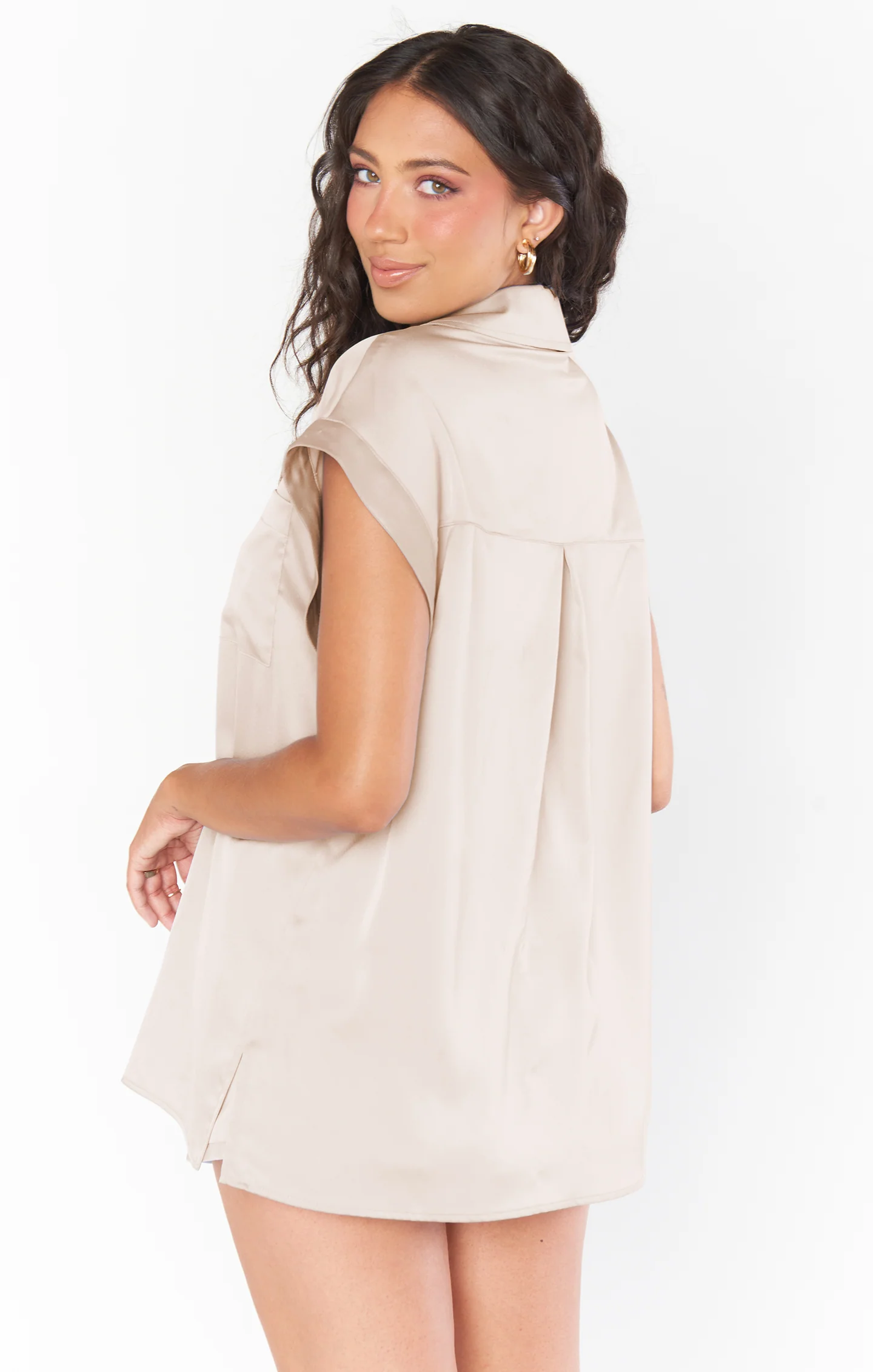 Best Day Button Up ~ Champagne Luxe Satin - Image 4