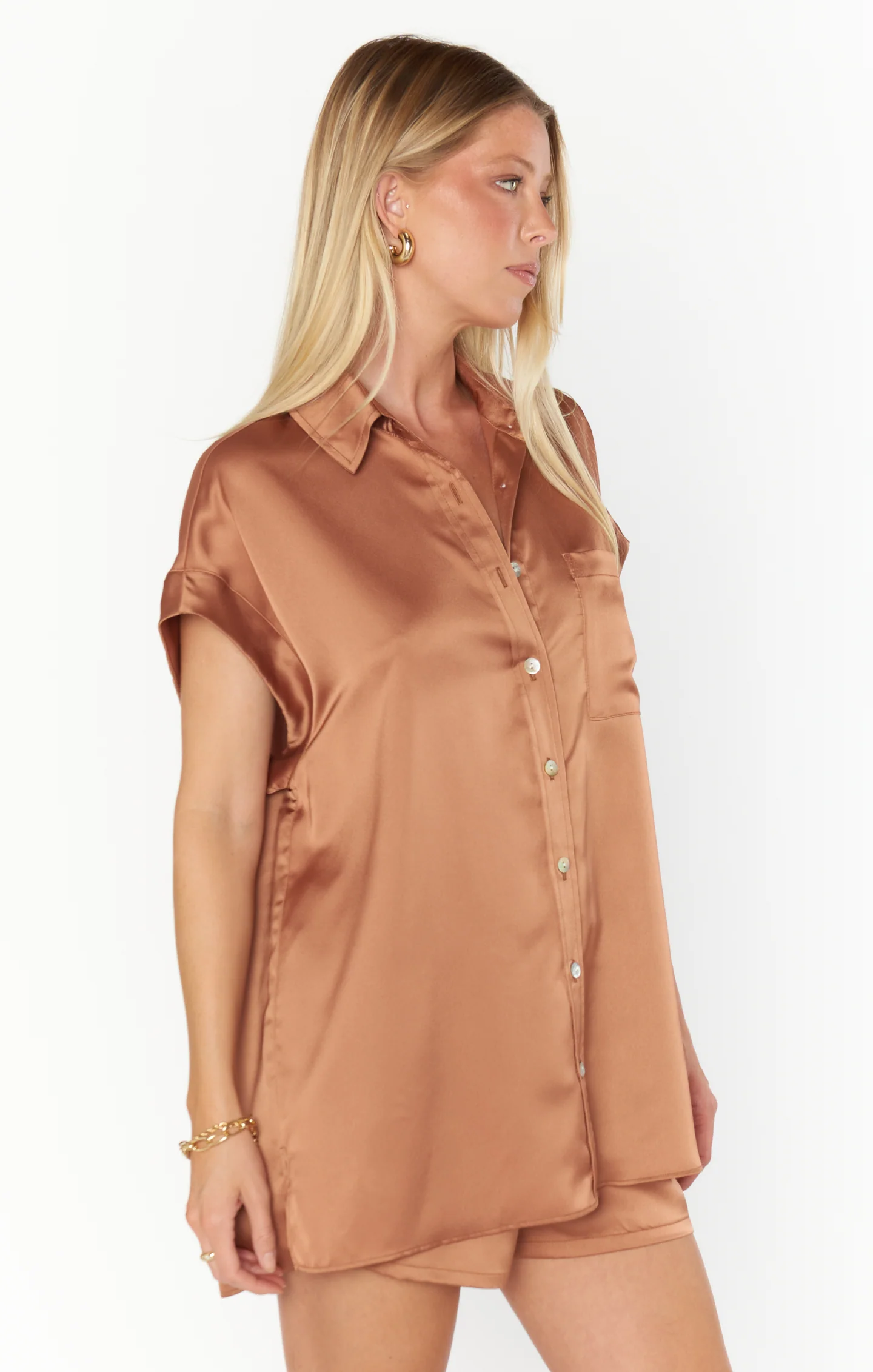 Best Day Button Up ~ Copper Luxe Satin - Image 5