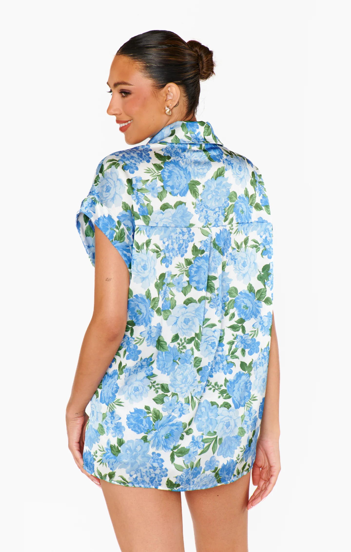Best Day Button Up ~ Cottage Floral Blue - Image 8
