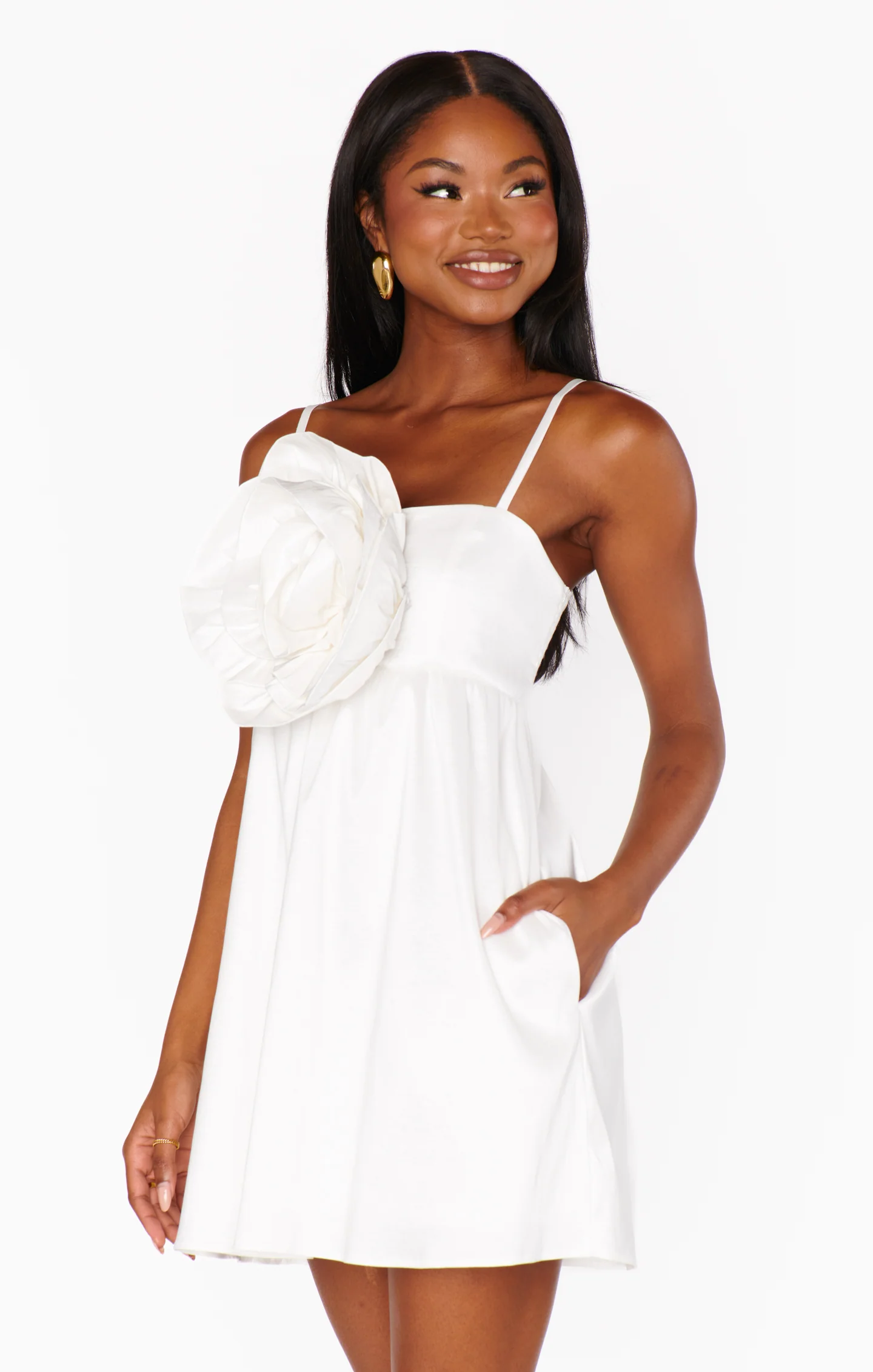 Best Rose Dress ~ White Taffeta - Image 5