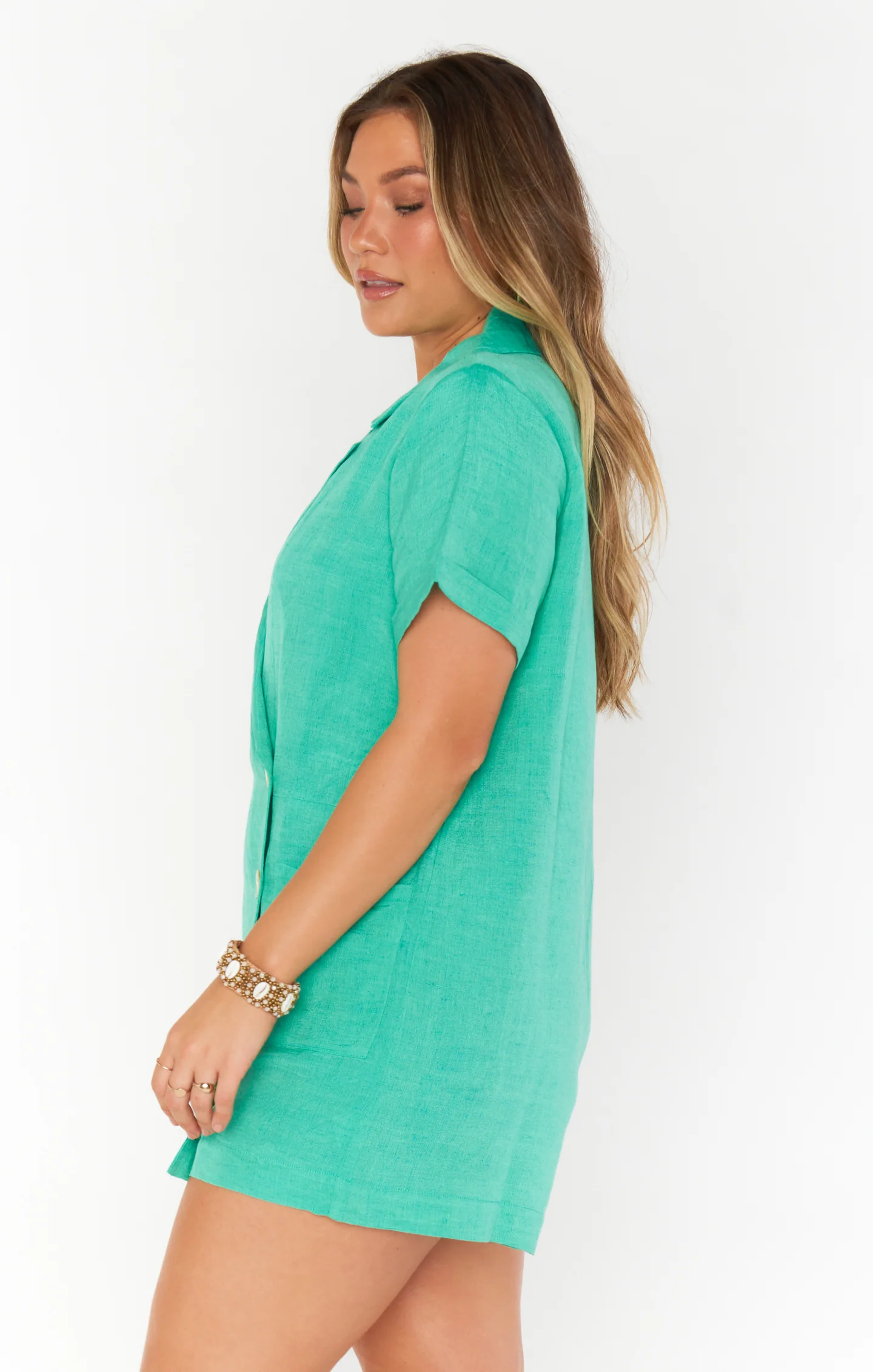 Bicoastal Blazer Romper ~ Seafoam Linen - Image 6