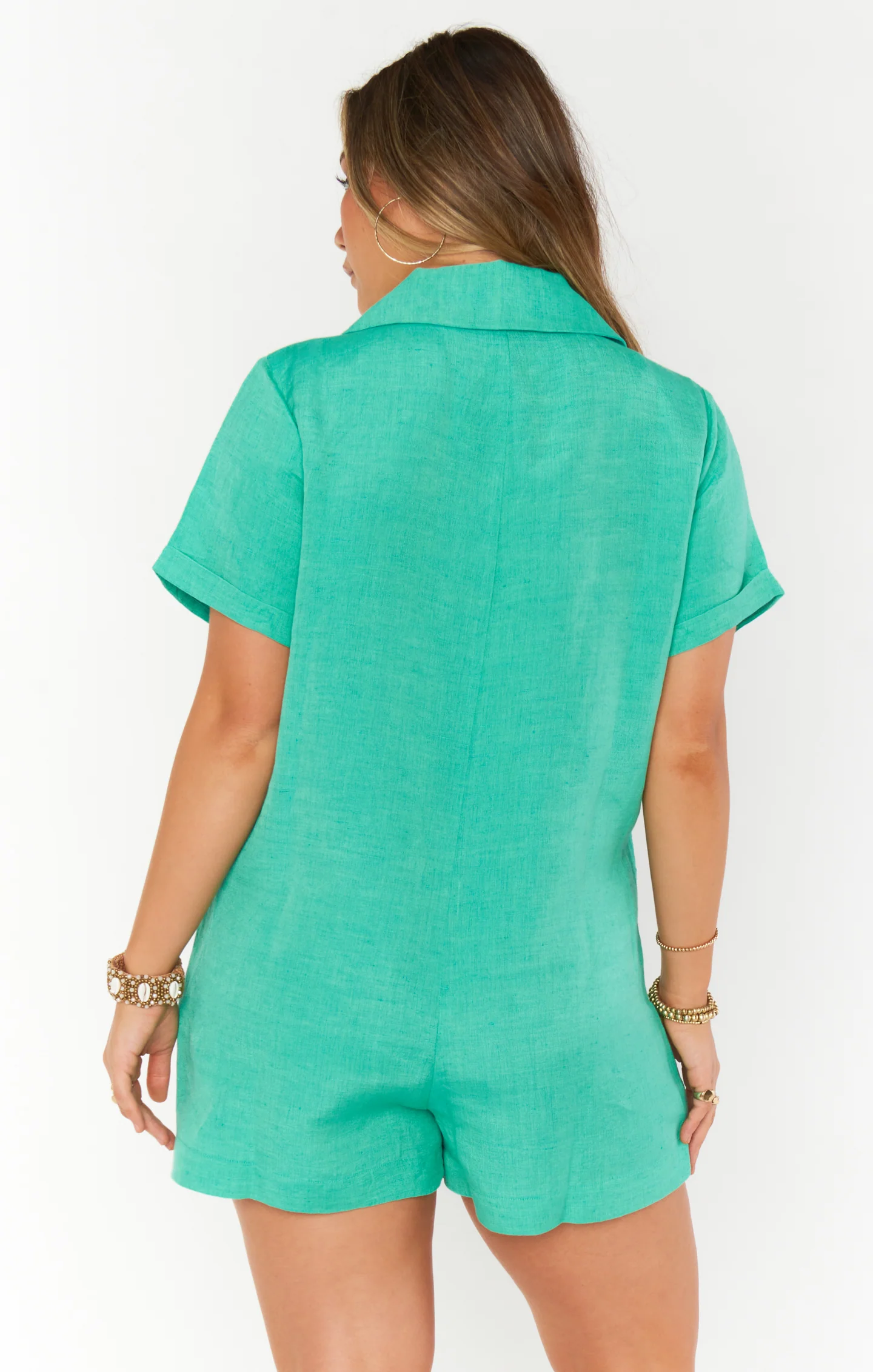 Bicoastal Blazer Romper ~ Seafoam Linen - Image 8