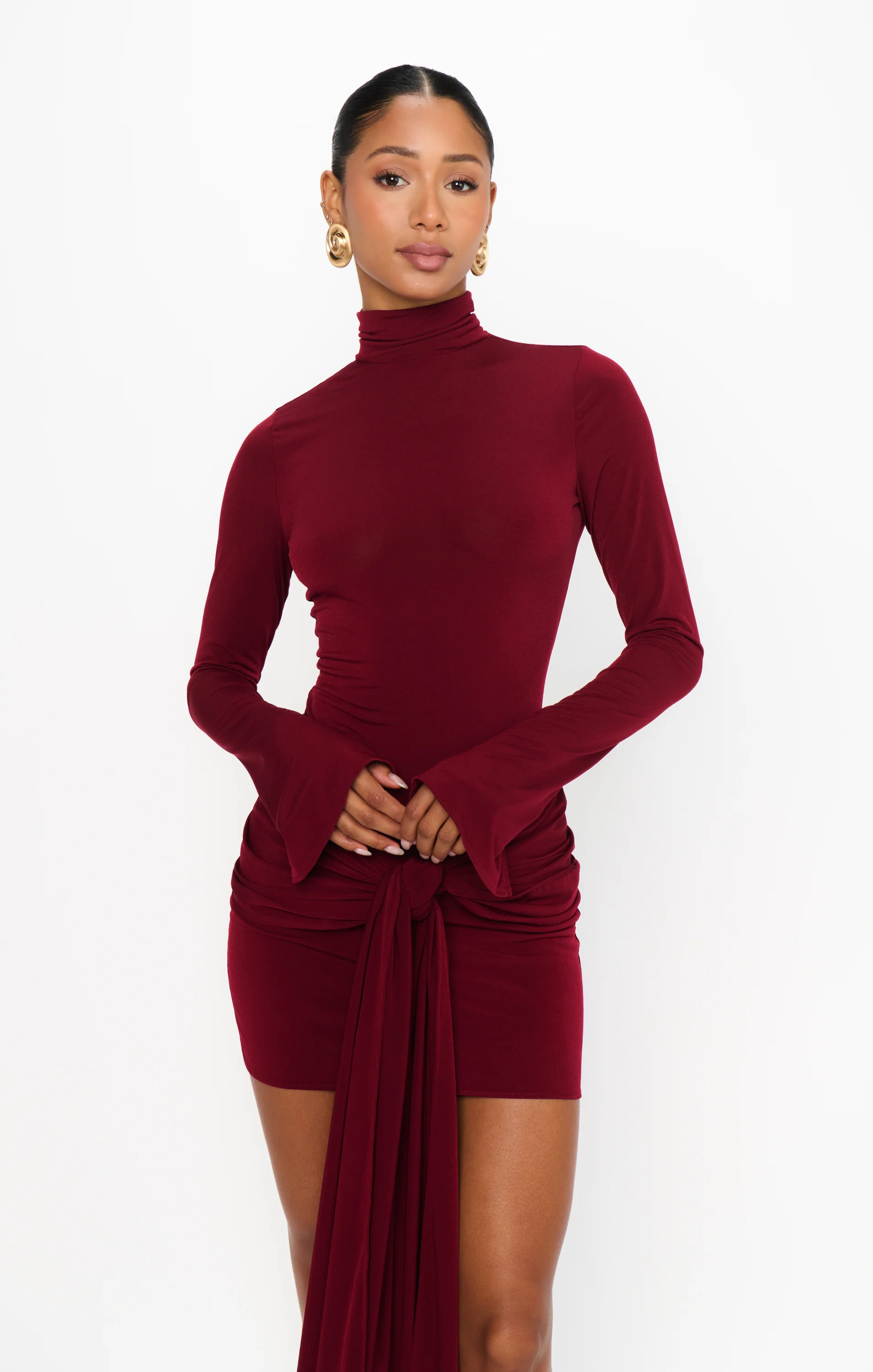 Bleecker Mini Dress ~ Cabernet Red - Image 6