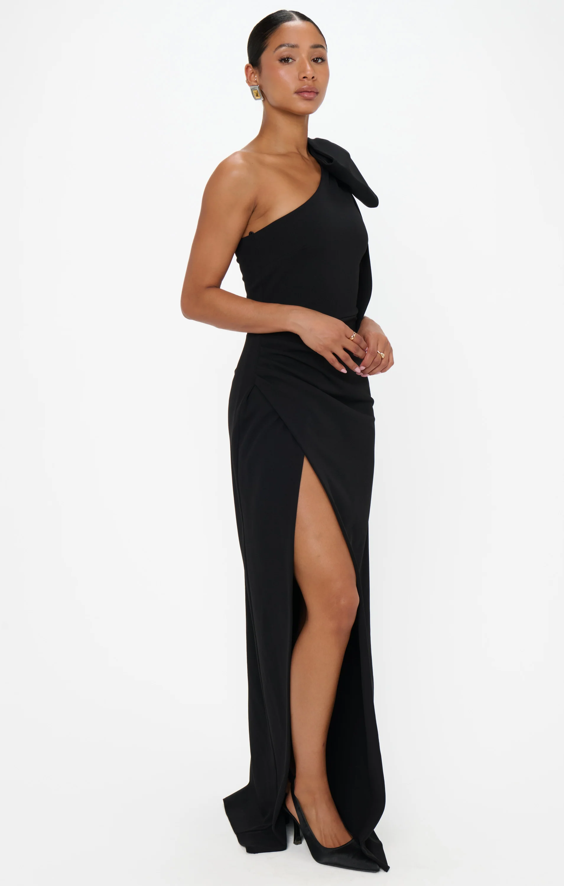 Bliss Bow Dress ~ Black Stretch - Image 3