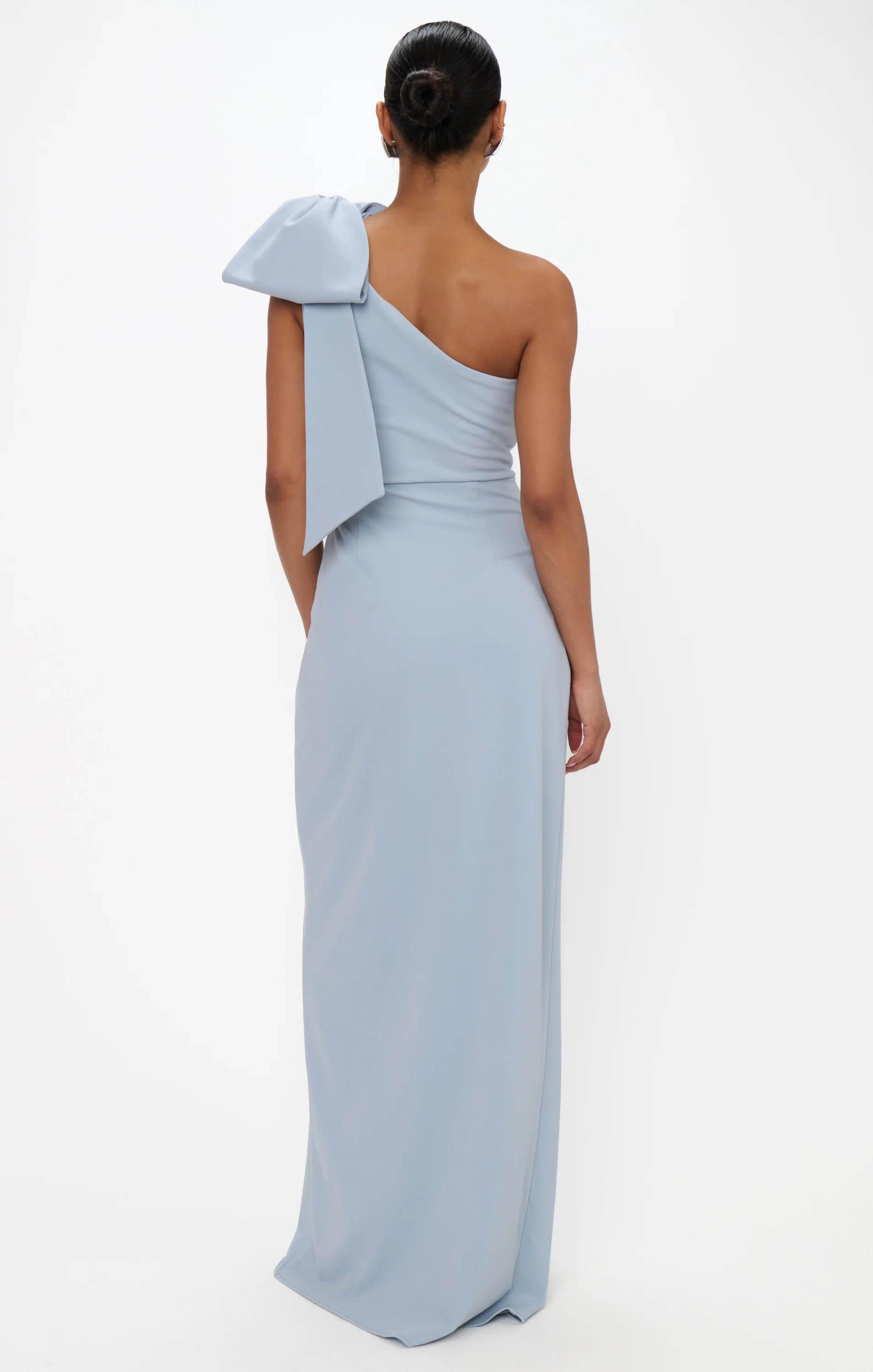 Bliss Bow Dress ~ Steel Blue Stretch - Image 4