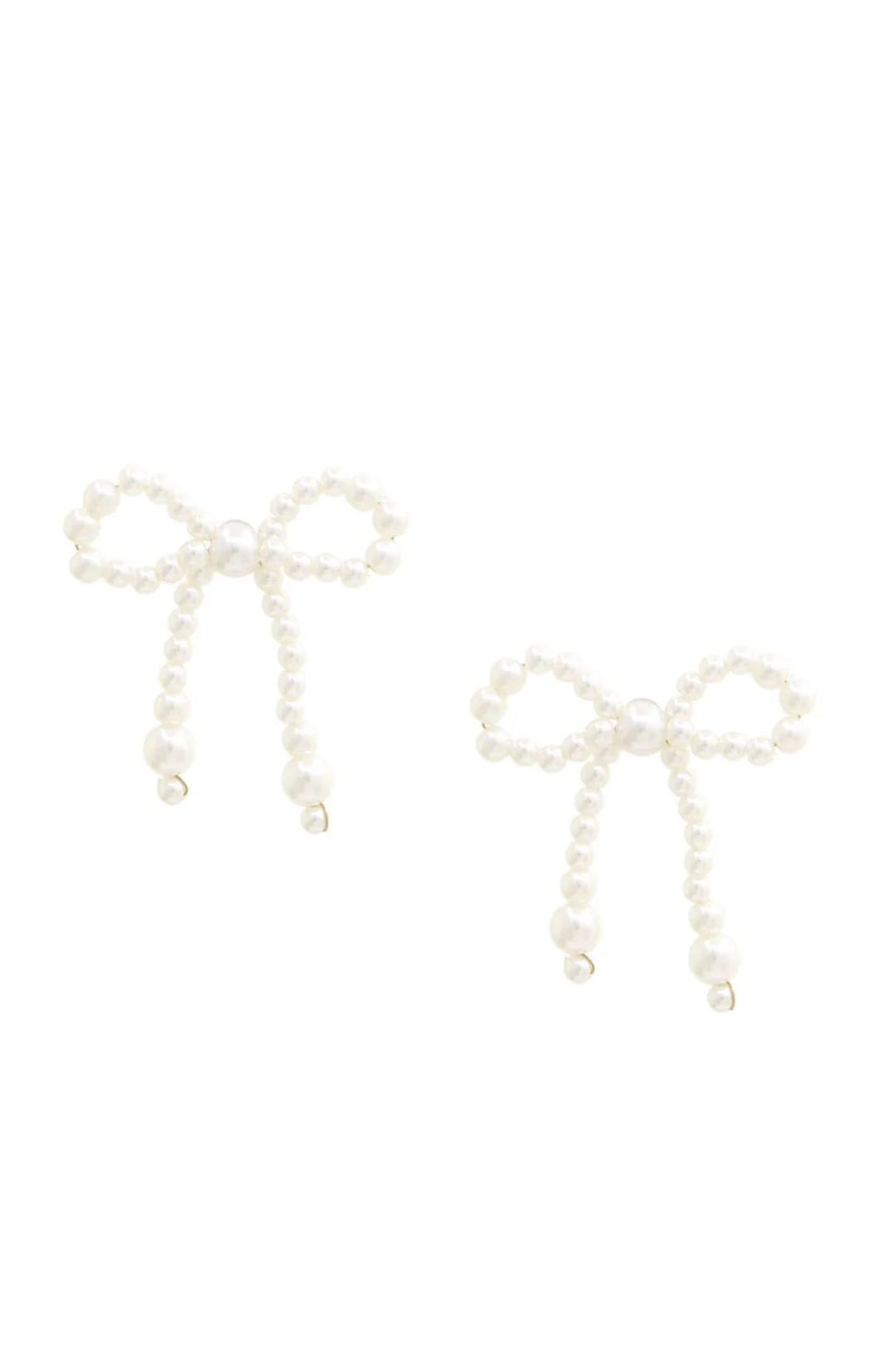 Bow Pearl Bead Earrings ~ Pearl - Image 2