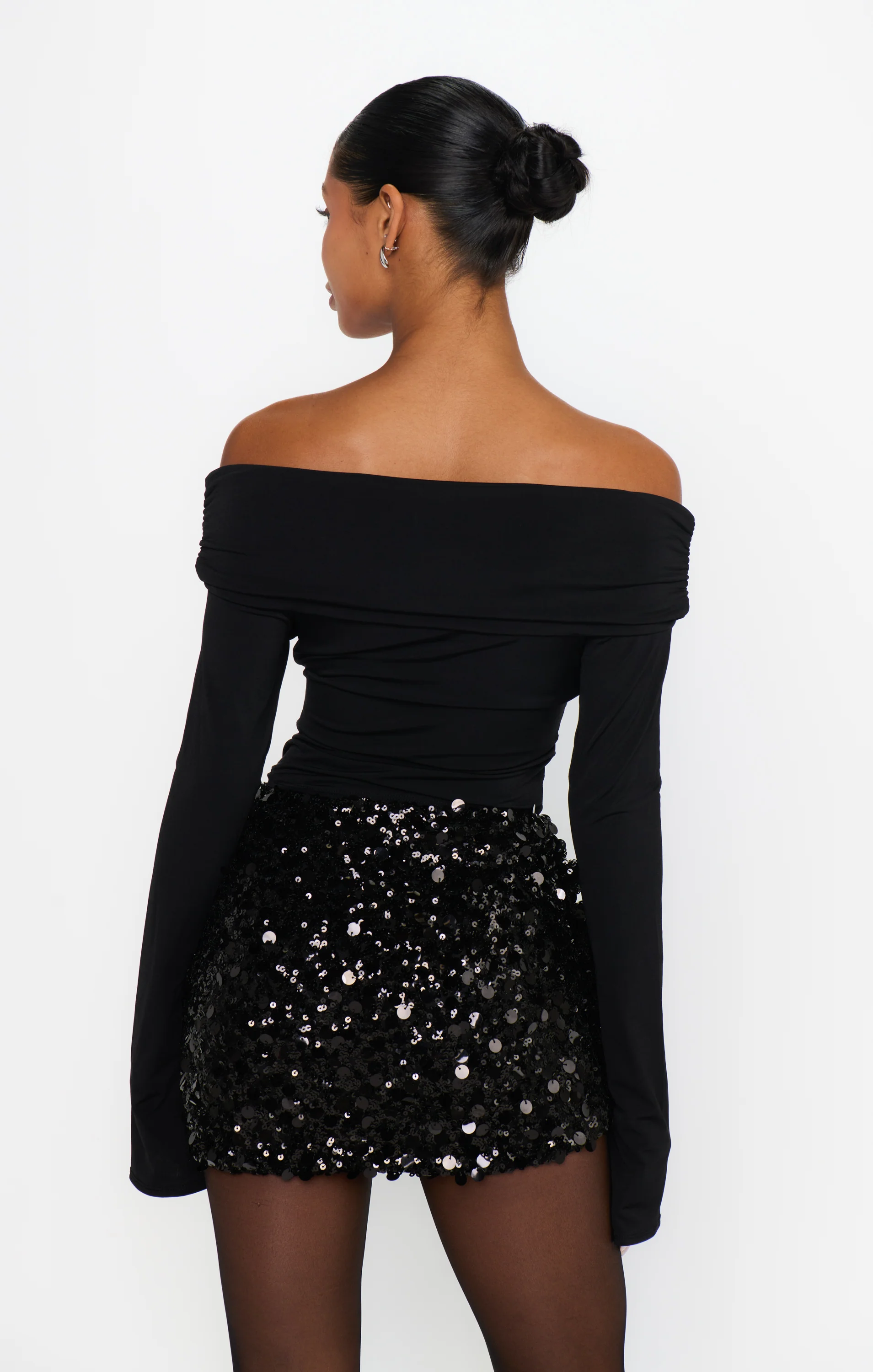 Bowery Mini Skirt ~ Black Metallic Sequins - Image 7