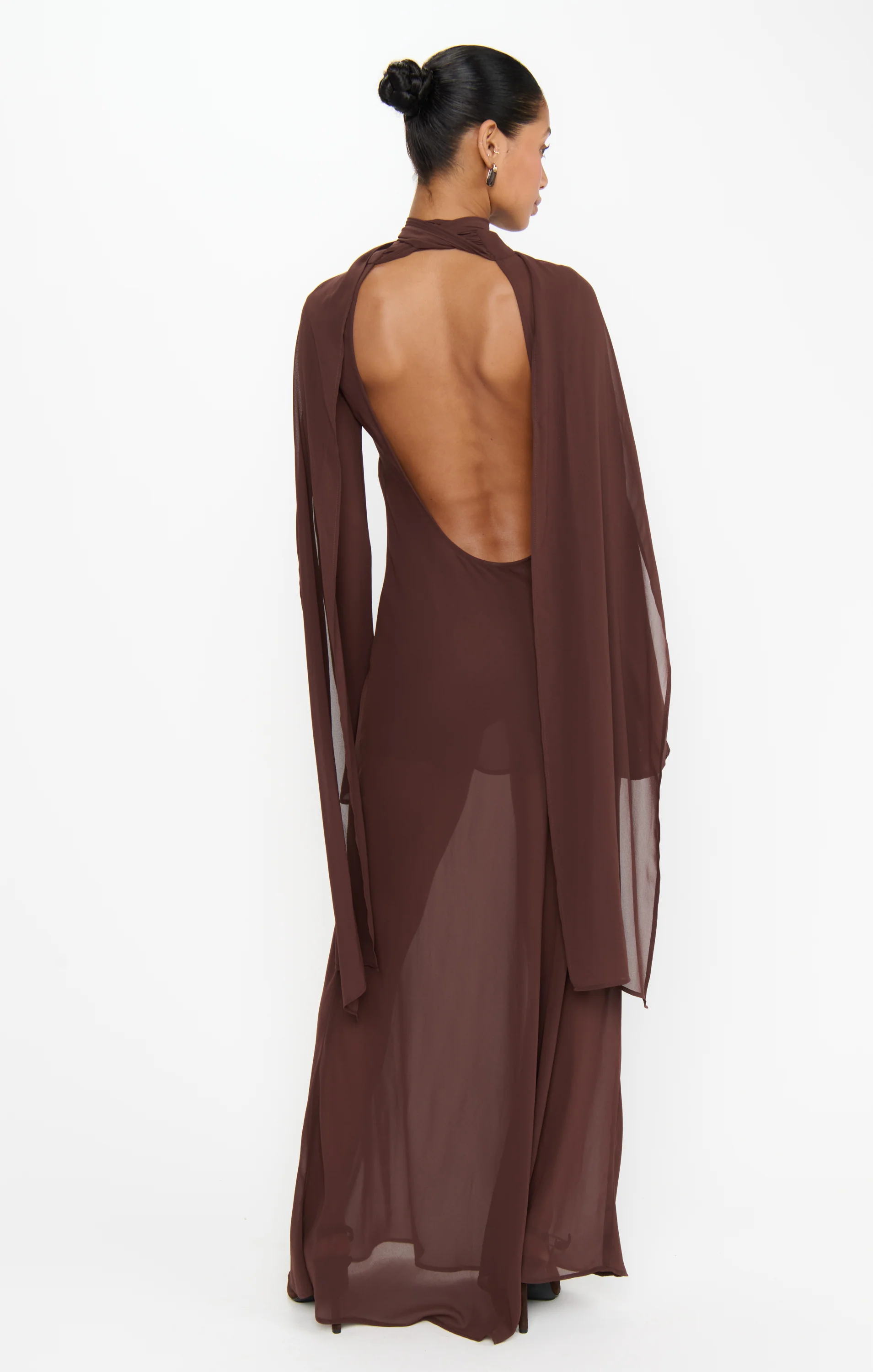 Brandi Maxi Dress ~ Chocolate Chiffon - Image 10
