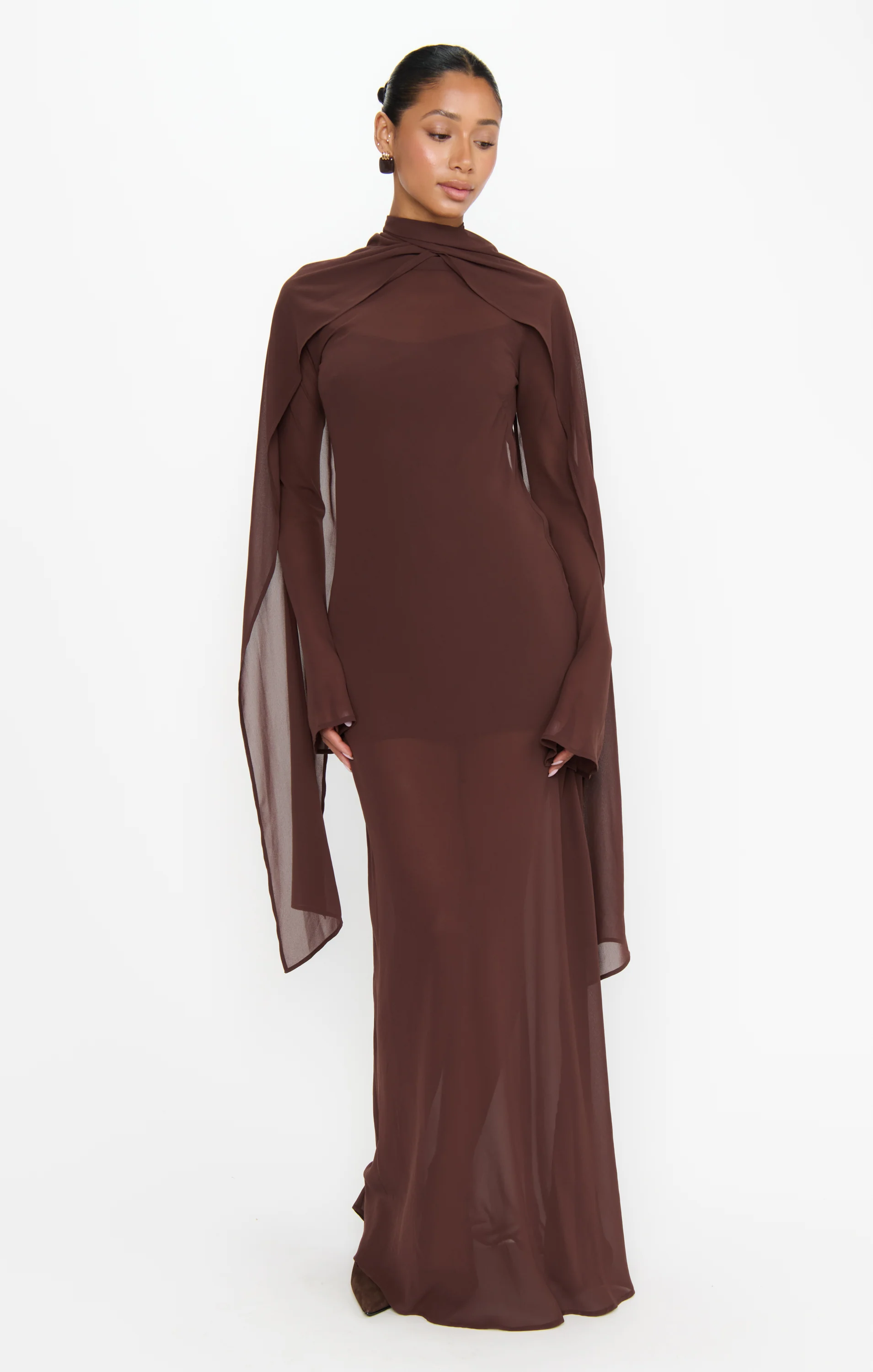 Brandi Maxi Dress ~ Chocolate Chiffon - Image 11