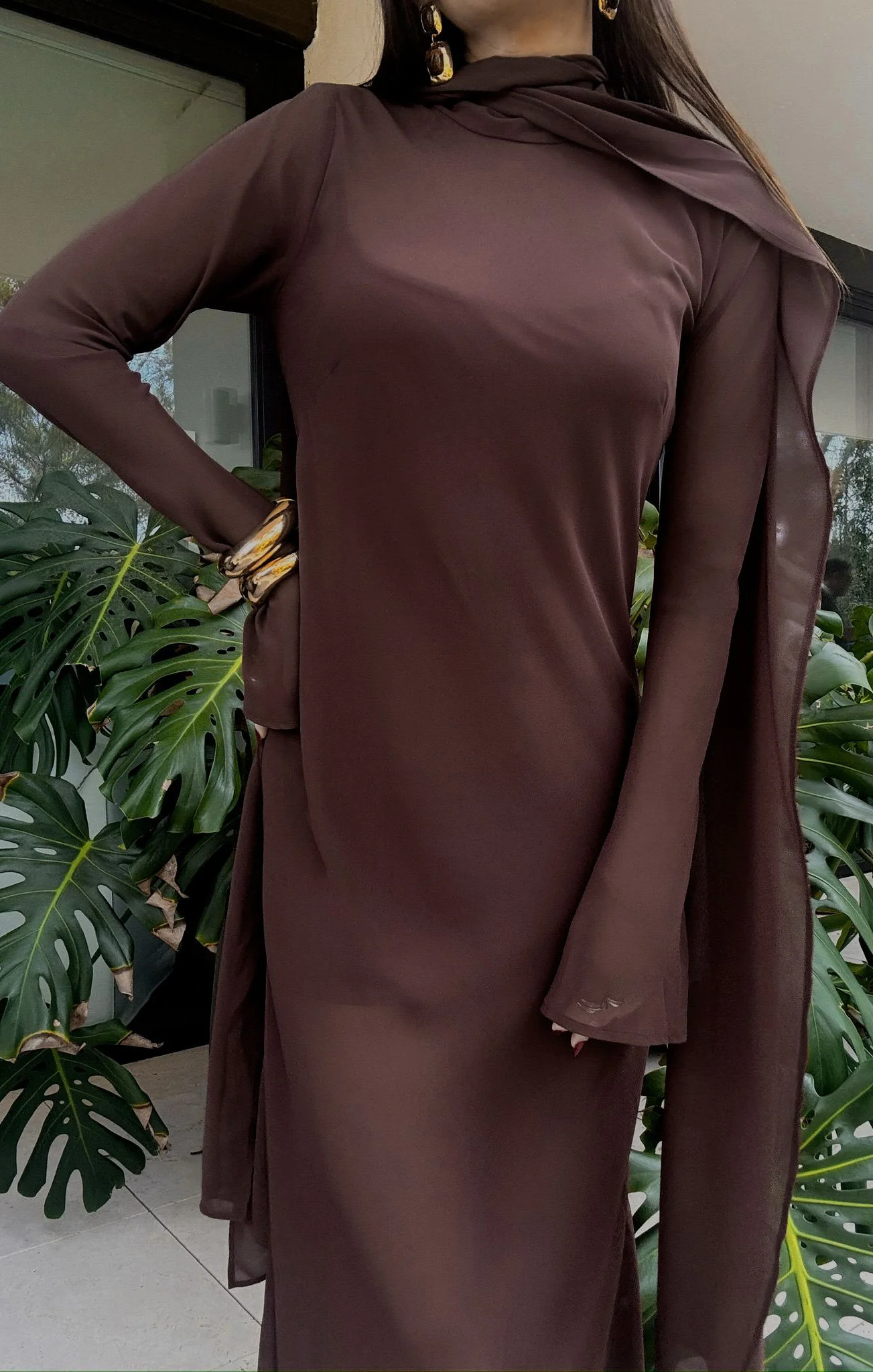 Brandi Maxi Dress ~ Chocolate Chiffon - Image 3
