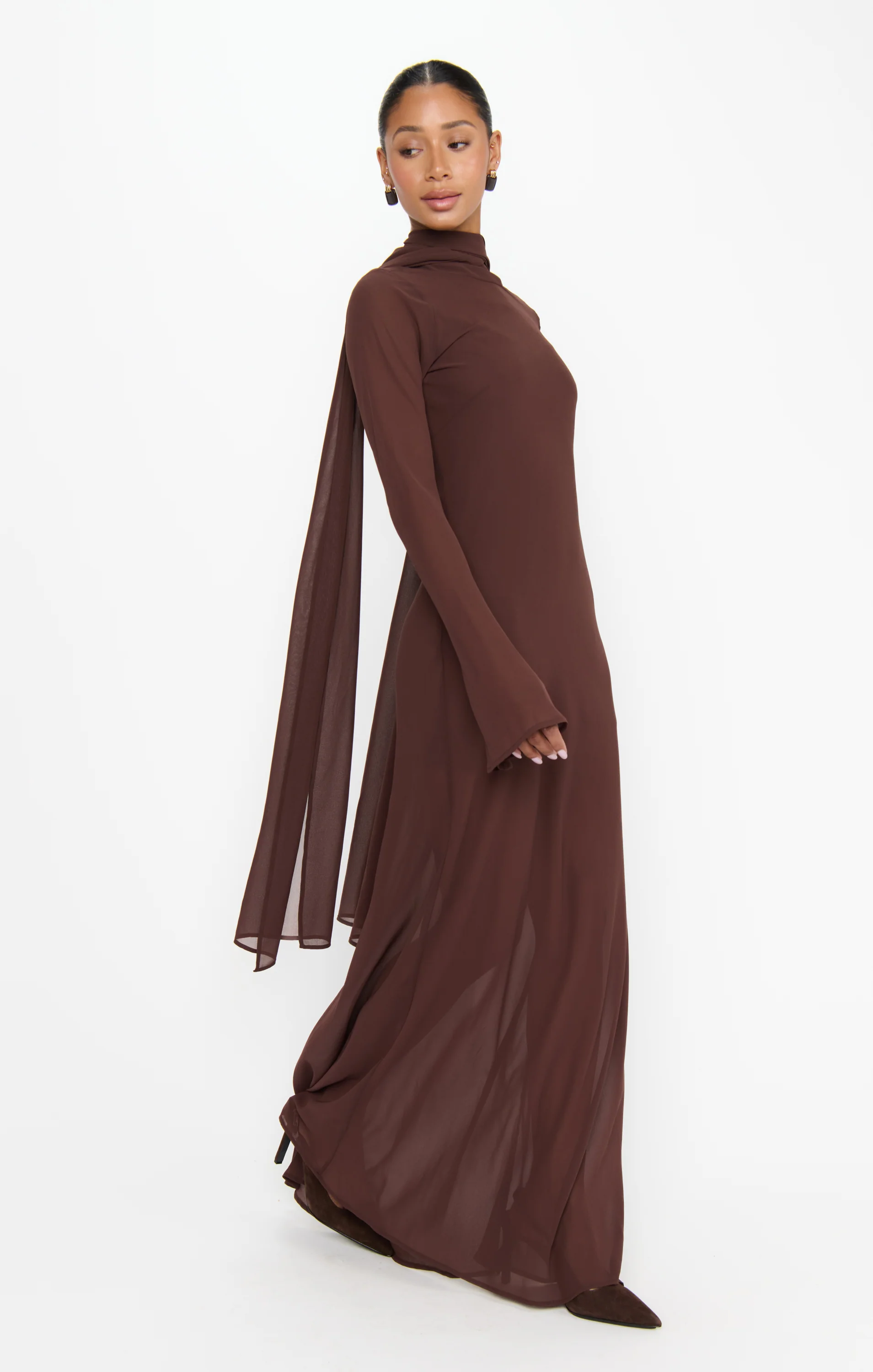 Brandi Maxi Dress ~ Chocolate Chiffon - Image 5