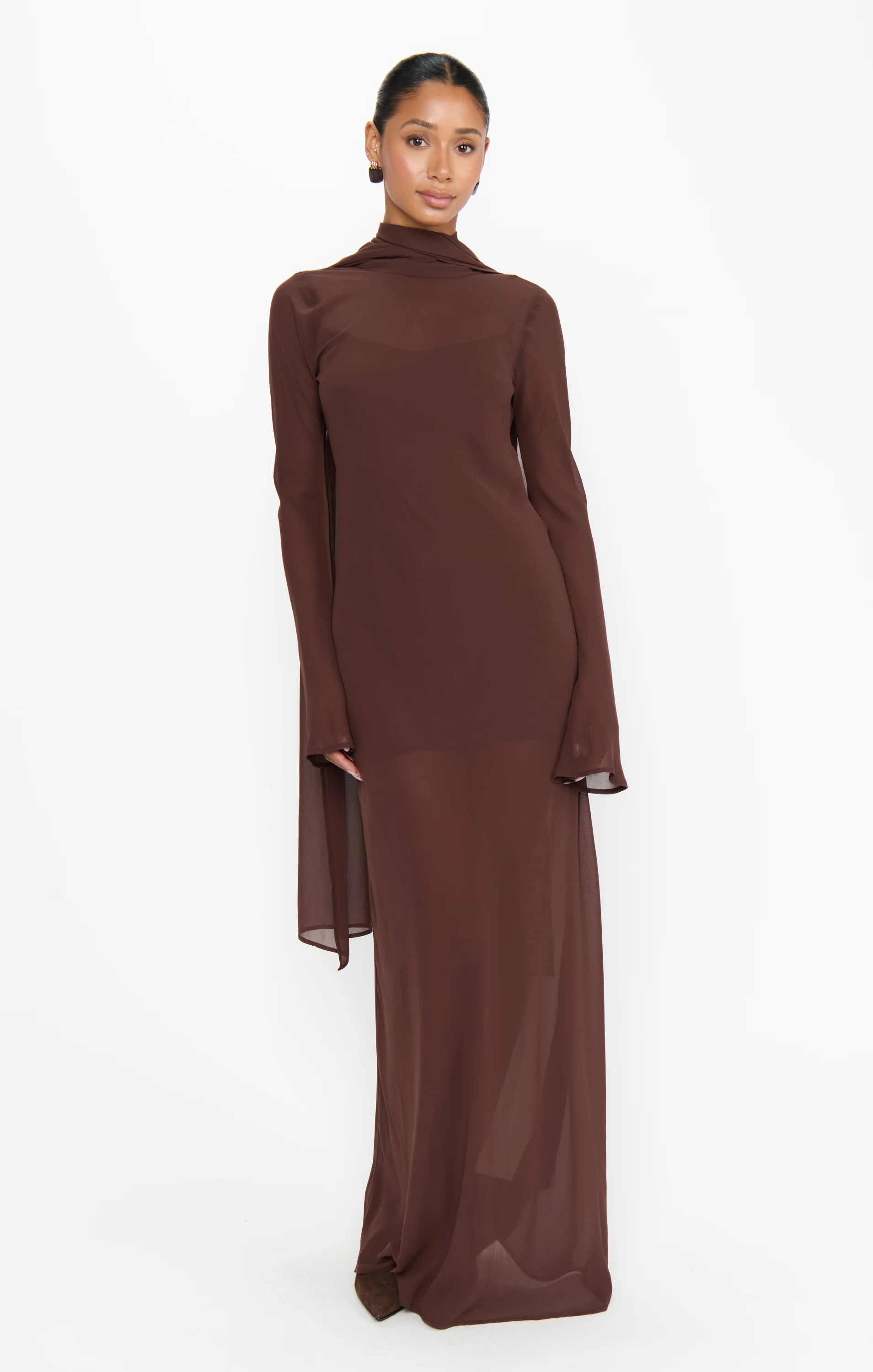 Brandi Maxi Dress ~ Chocolate Chiffon - Image 9