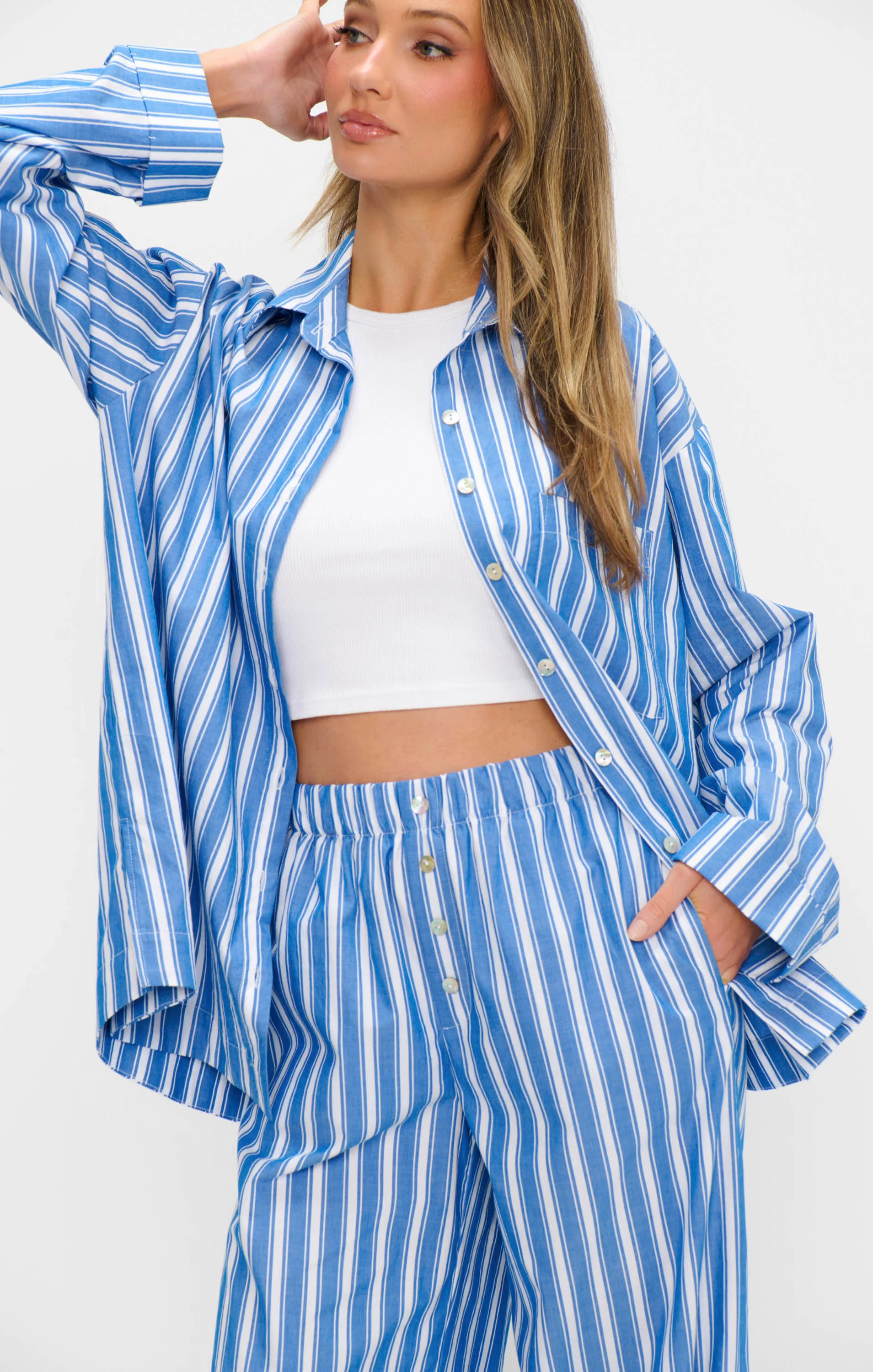 Braxton Button Down ~ Coastal Blue Stripe - Image 4