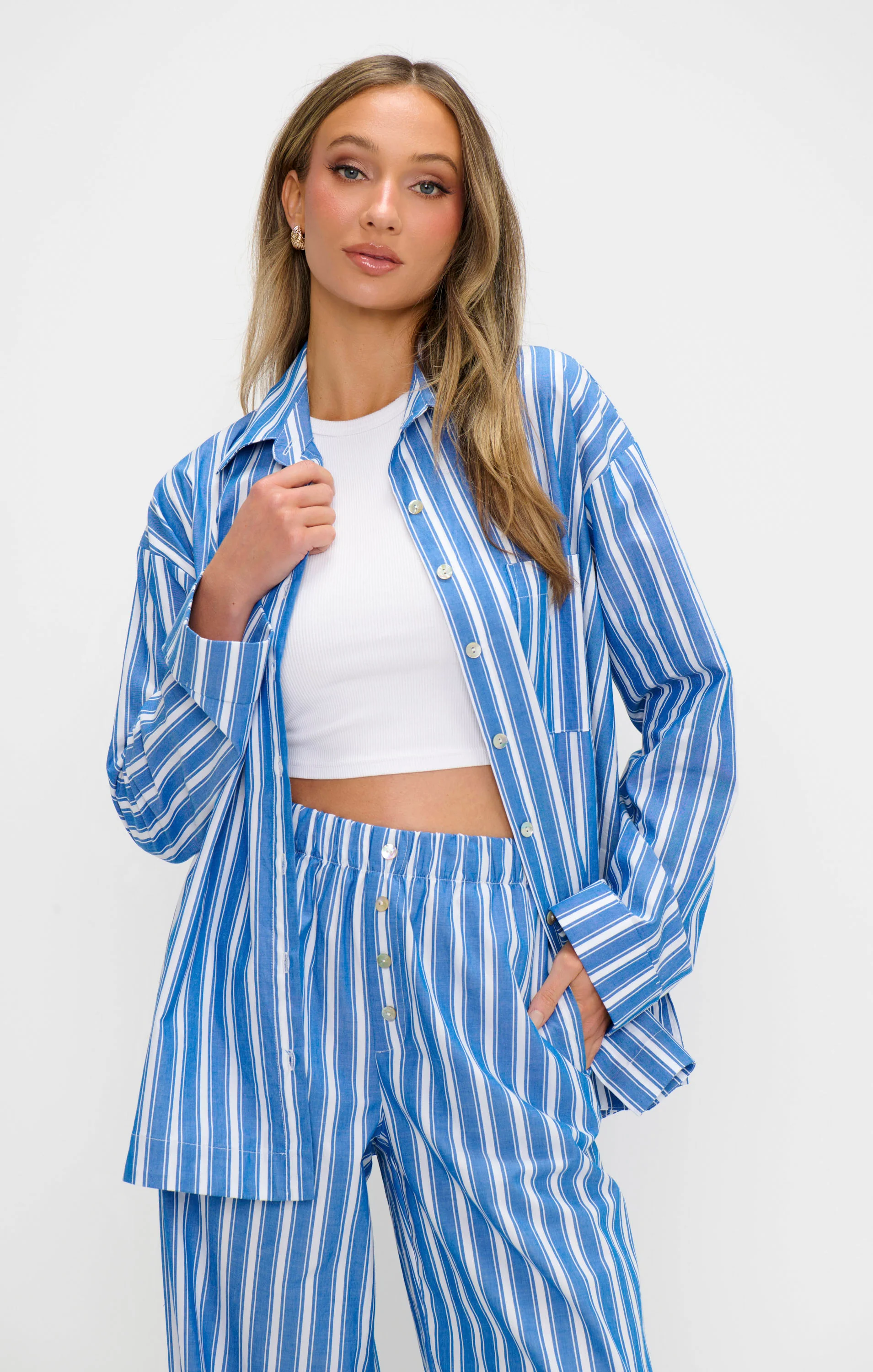 Braxton Button Down ~ Coastal Blue Stripe - Image 6