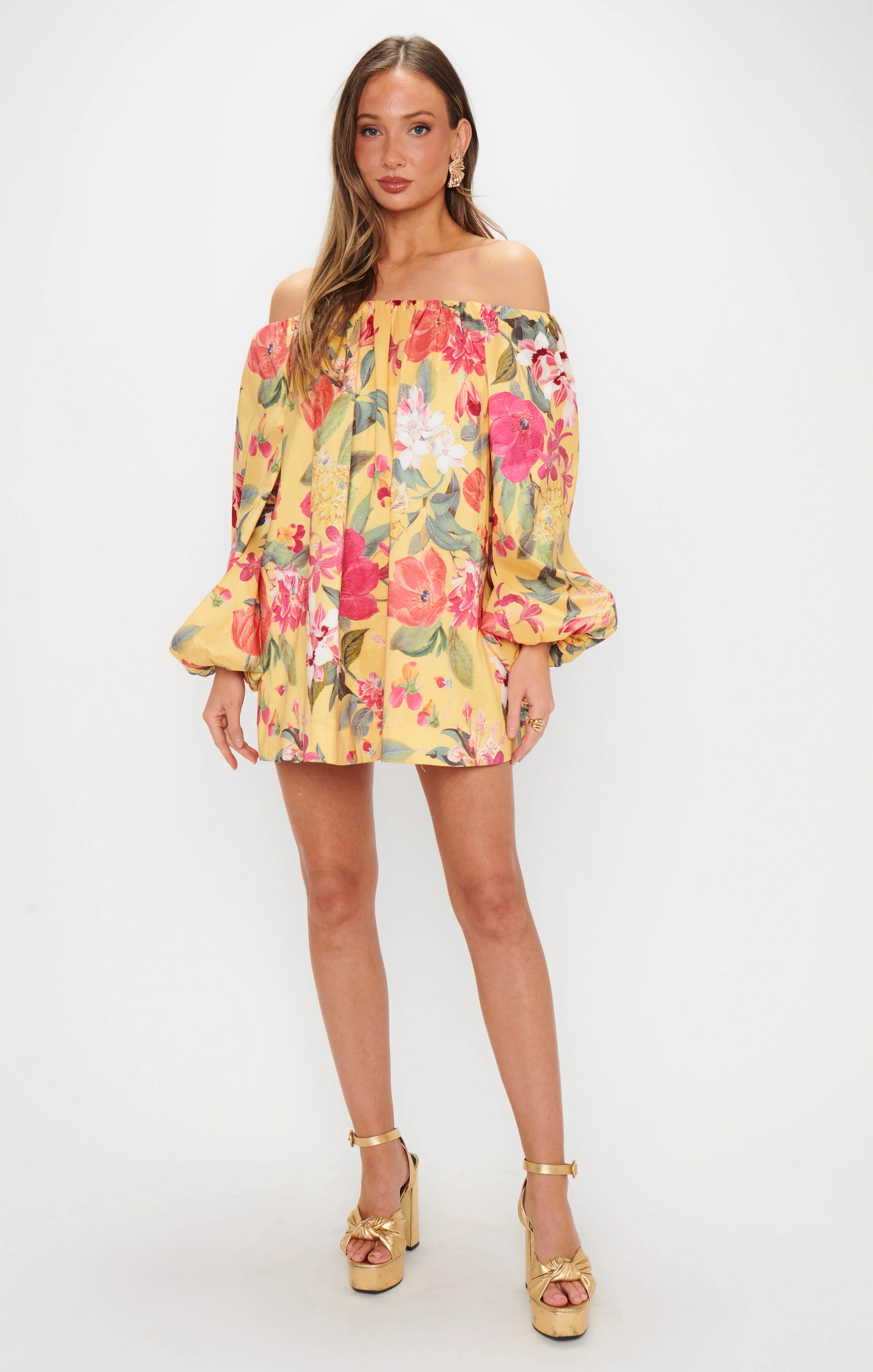 Brenna Mini Dress ~ Mimosa Floral Taffeta - Image 4