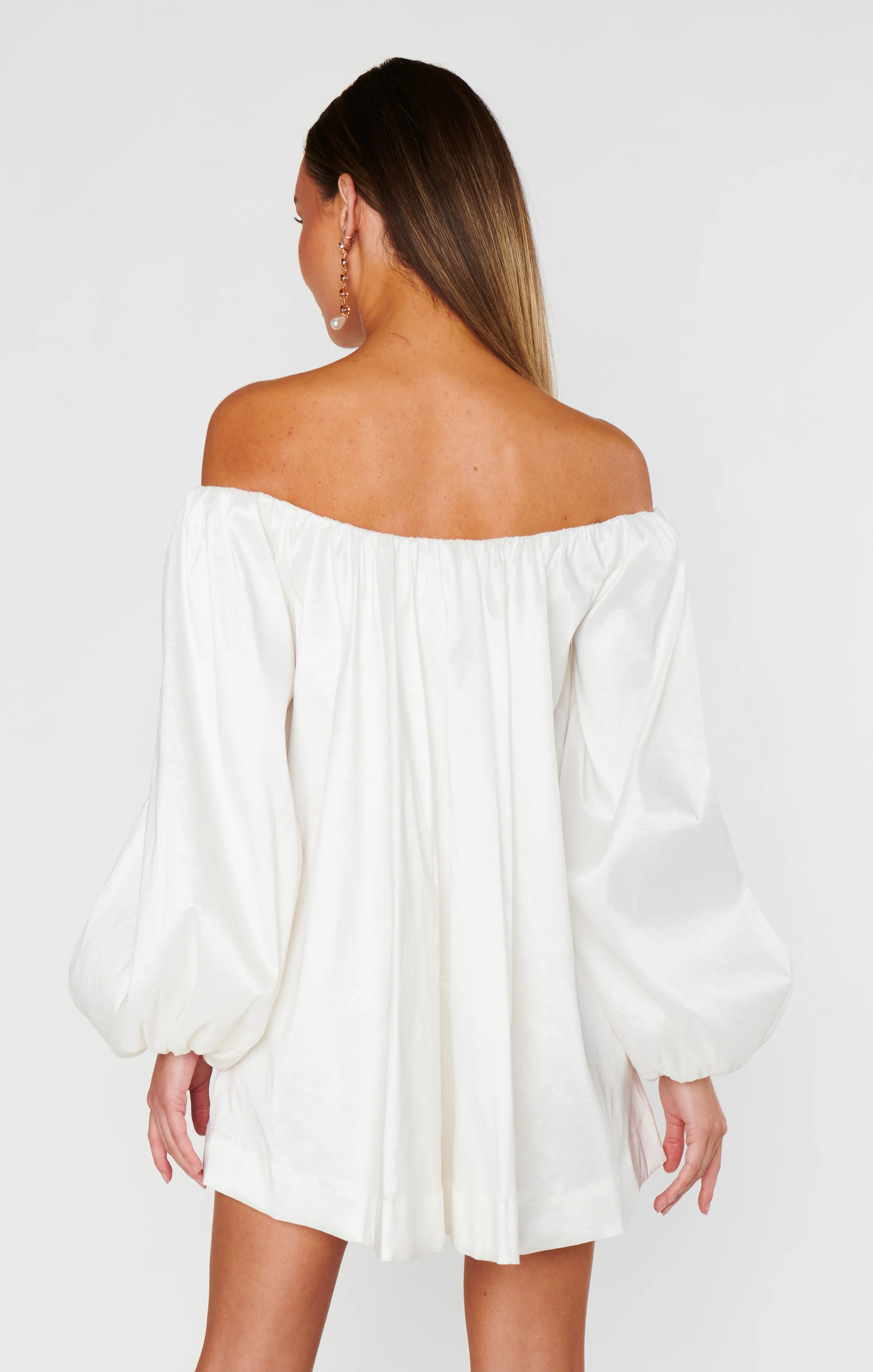 Brenna Mini Dress ~ White Taffeta - Image 5