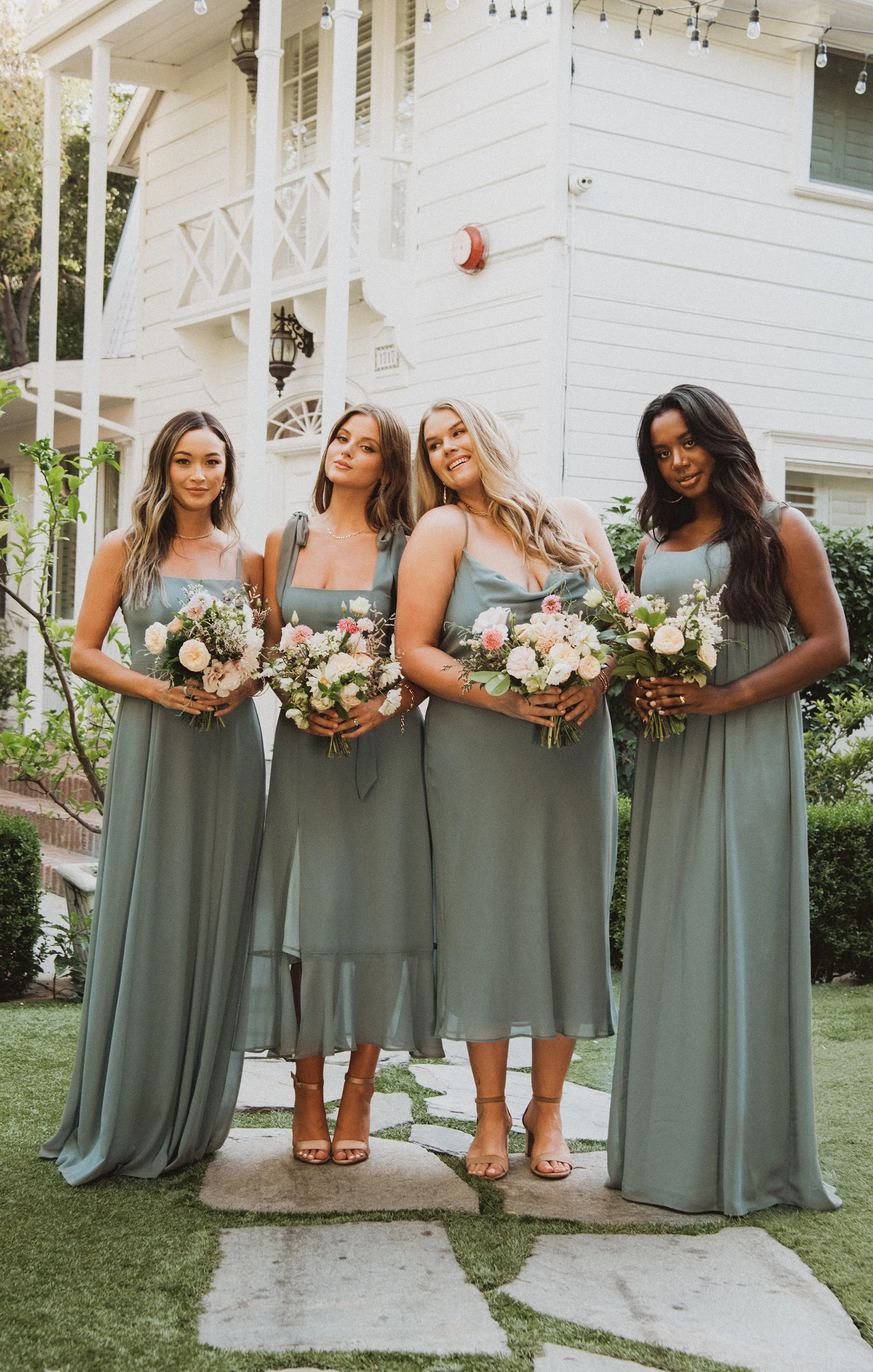 Bridesmaid Fabric Swatch ~ Deep Sage Chiffon - Image 3