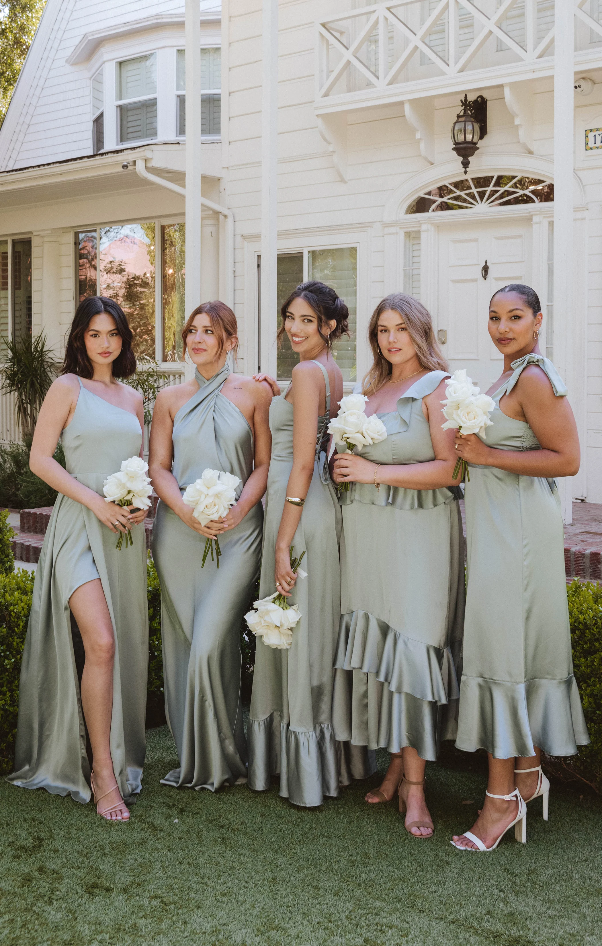 Bridesmaid Fabric Swatch ~ Silver Sage Luxe Satin - Image 2