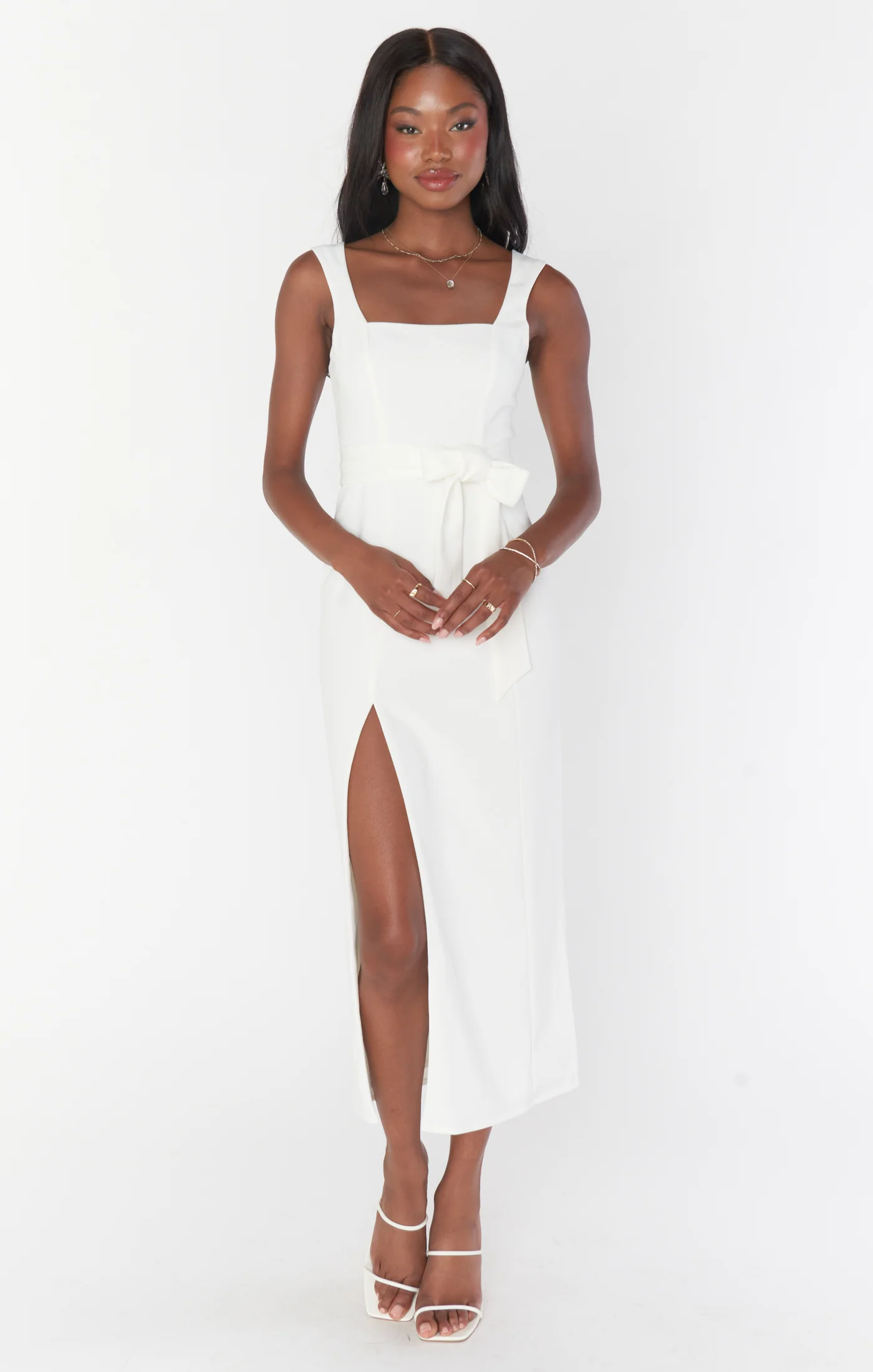 Bridesmaid Sash ~ White Stretch - Image 2
