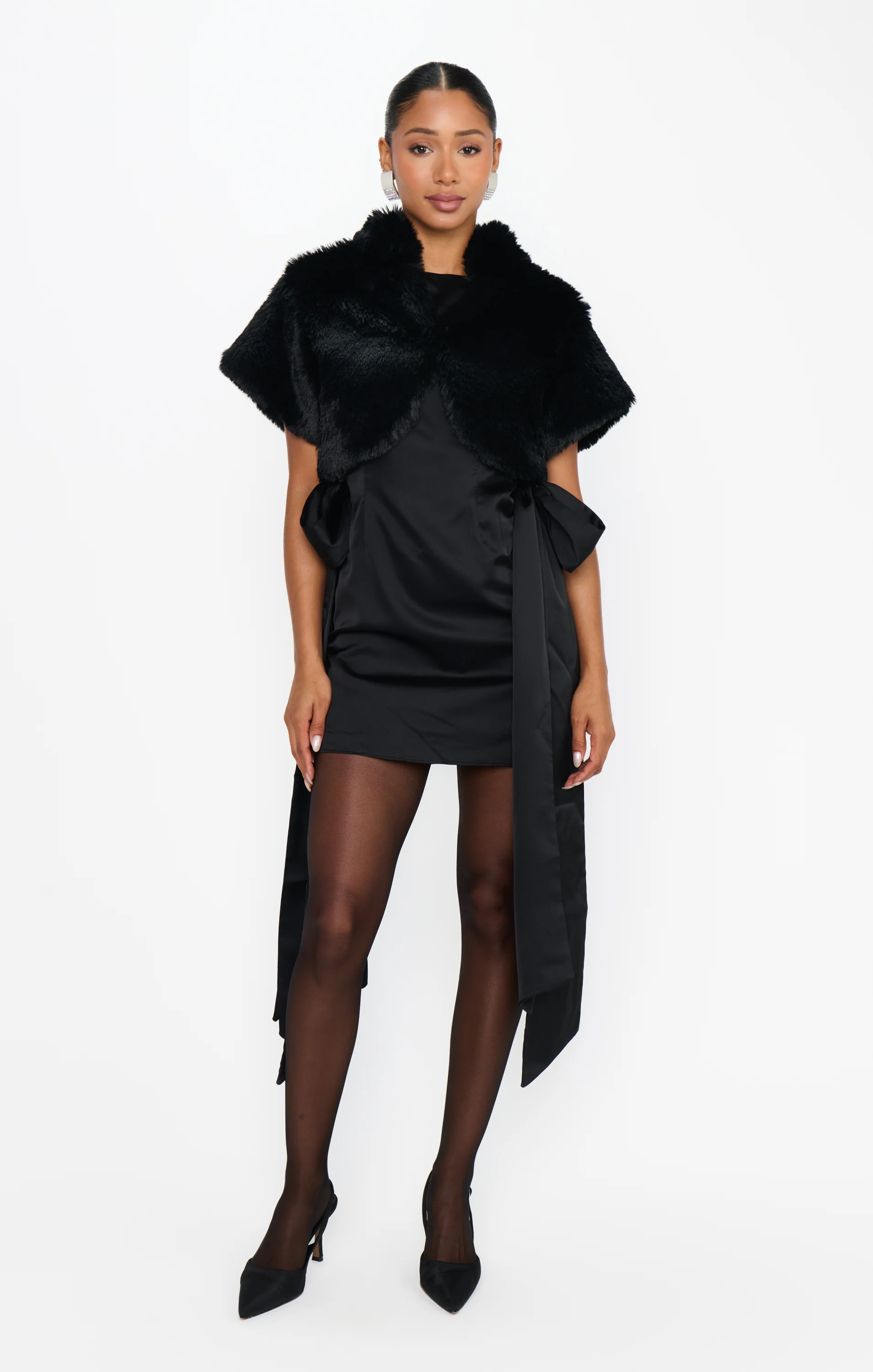 Broadway Shrug ~ Black Faux Fur - Image 5