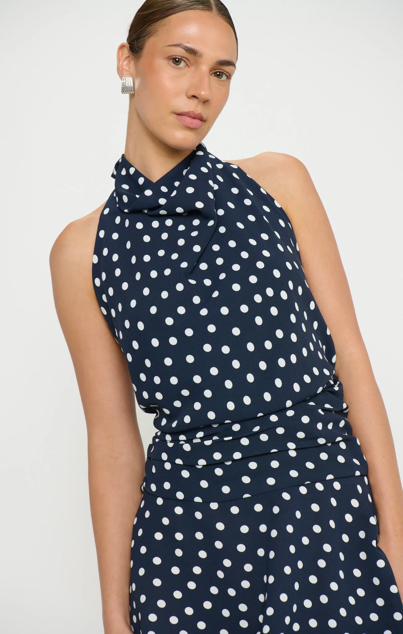 Brynn Mini Dress ~ Navy Polka Dot - Image 6