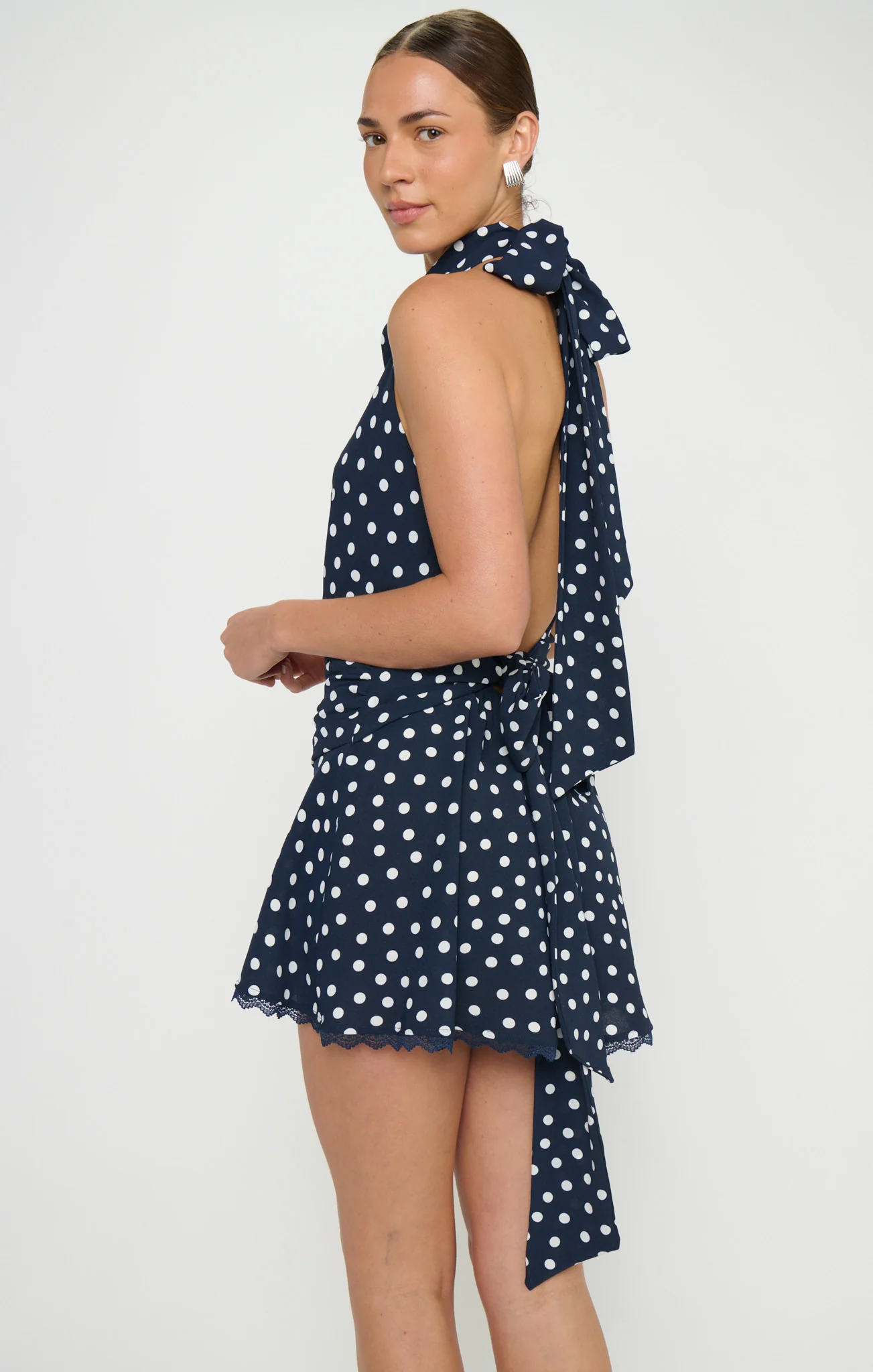 Brynn Mini Dress ~ Navy Polka Dot - Image 7