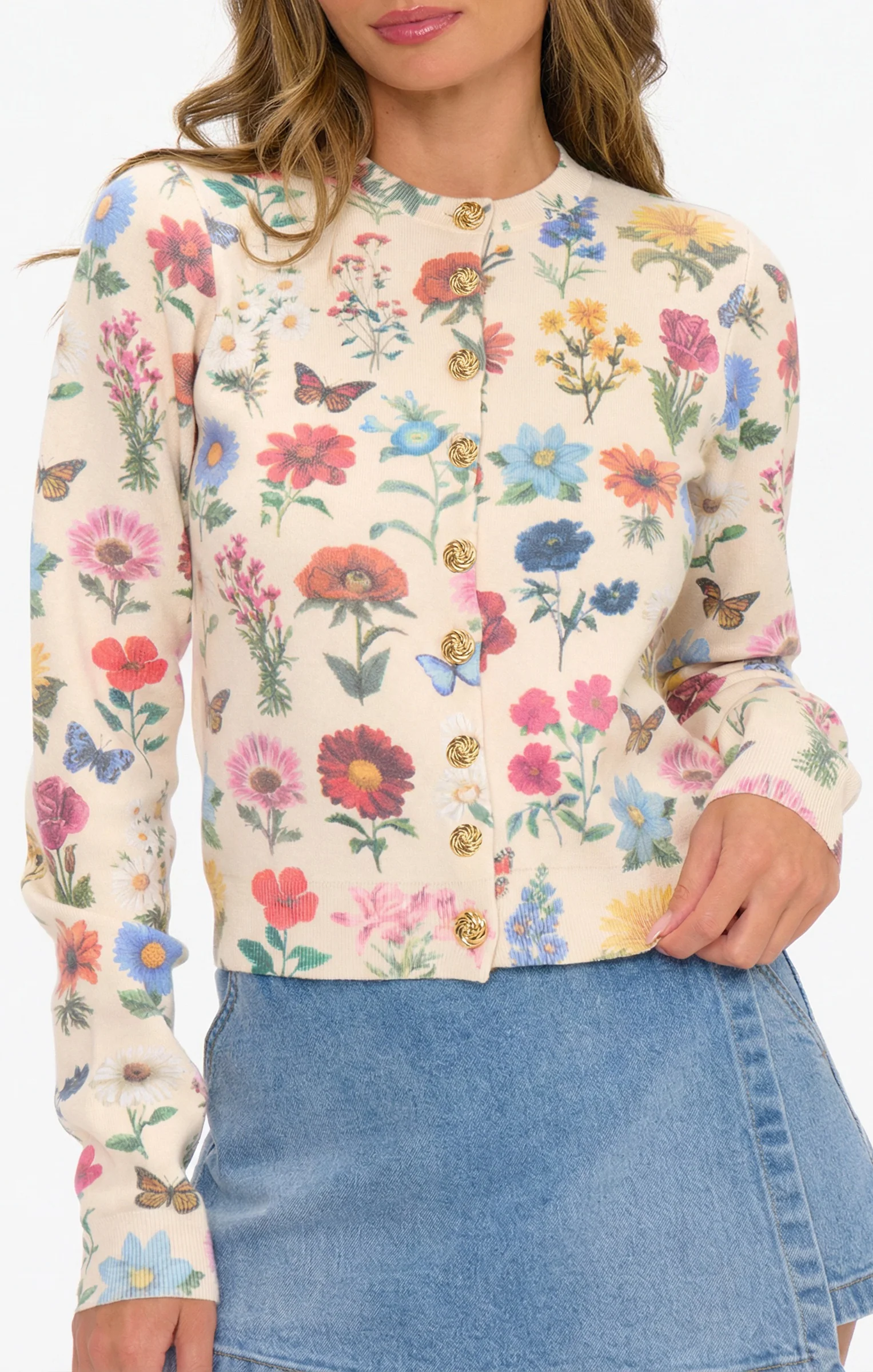 Cafe Cardigan ~ French Floral Knit - Image 2