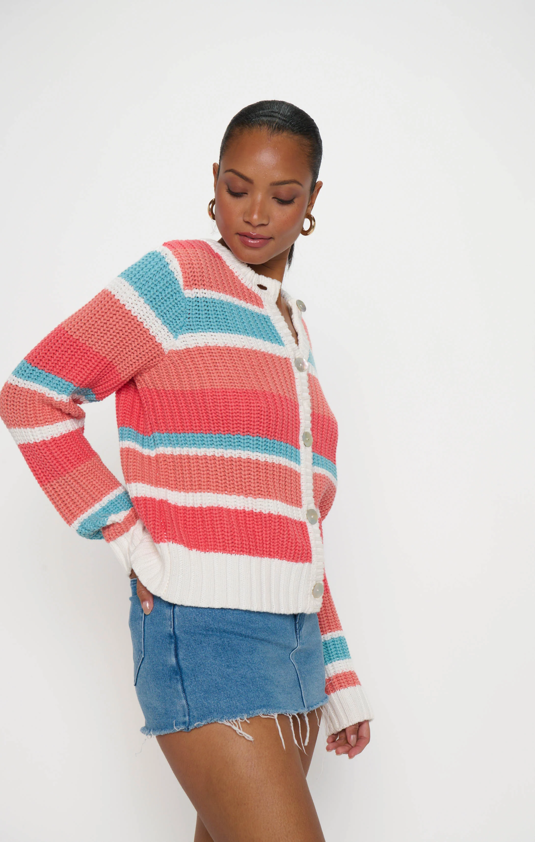 Camden Cardigan ~ Cabana Stripe Knit - Image 3
