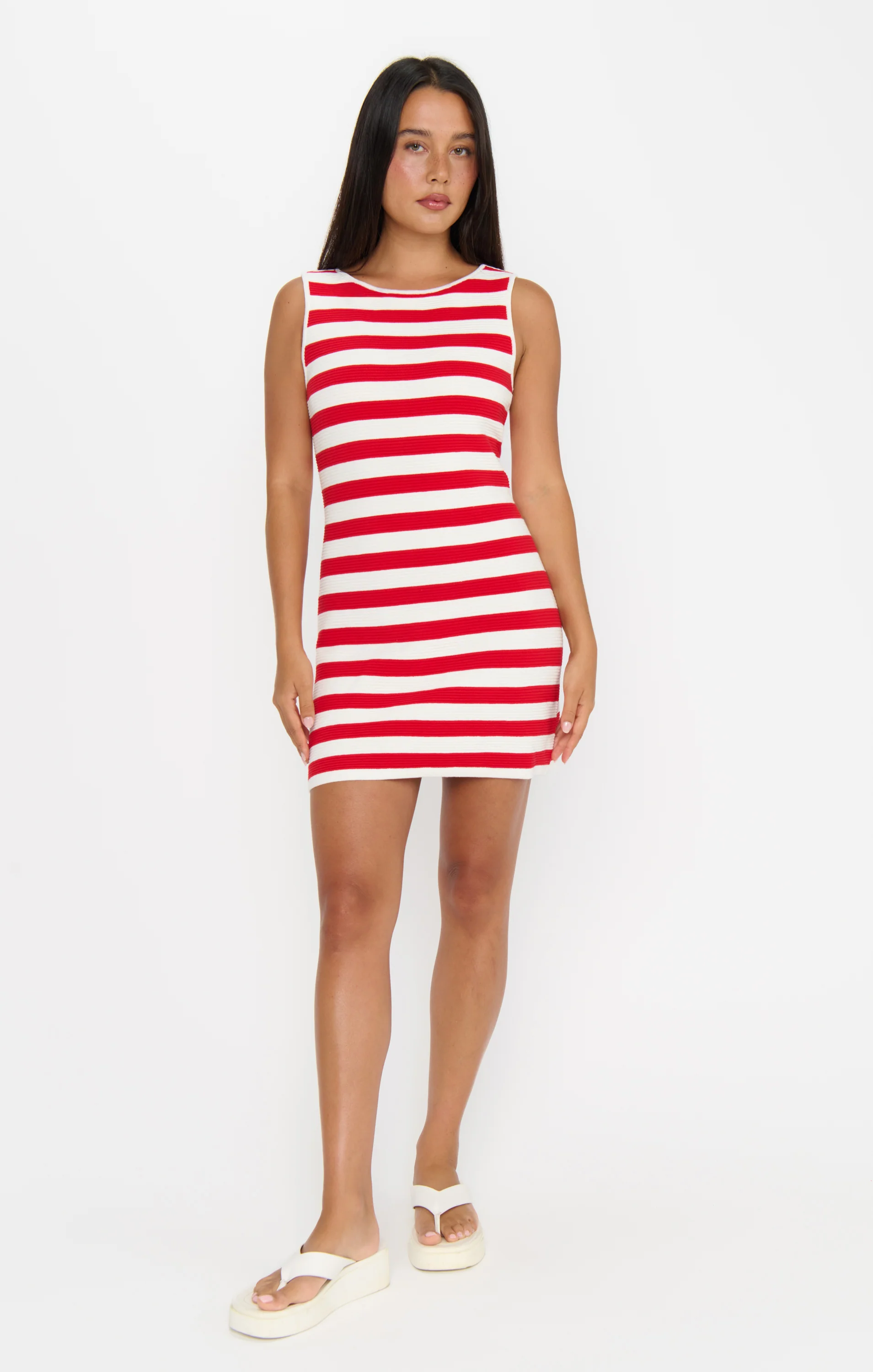 Cameron Mini Dress ~ Red Stripe Delight Knit - Image 2