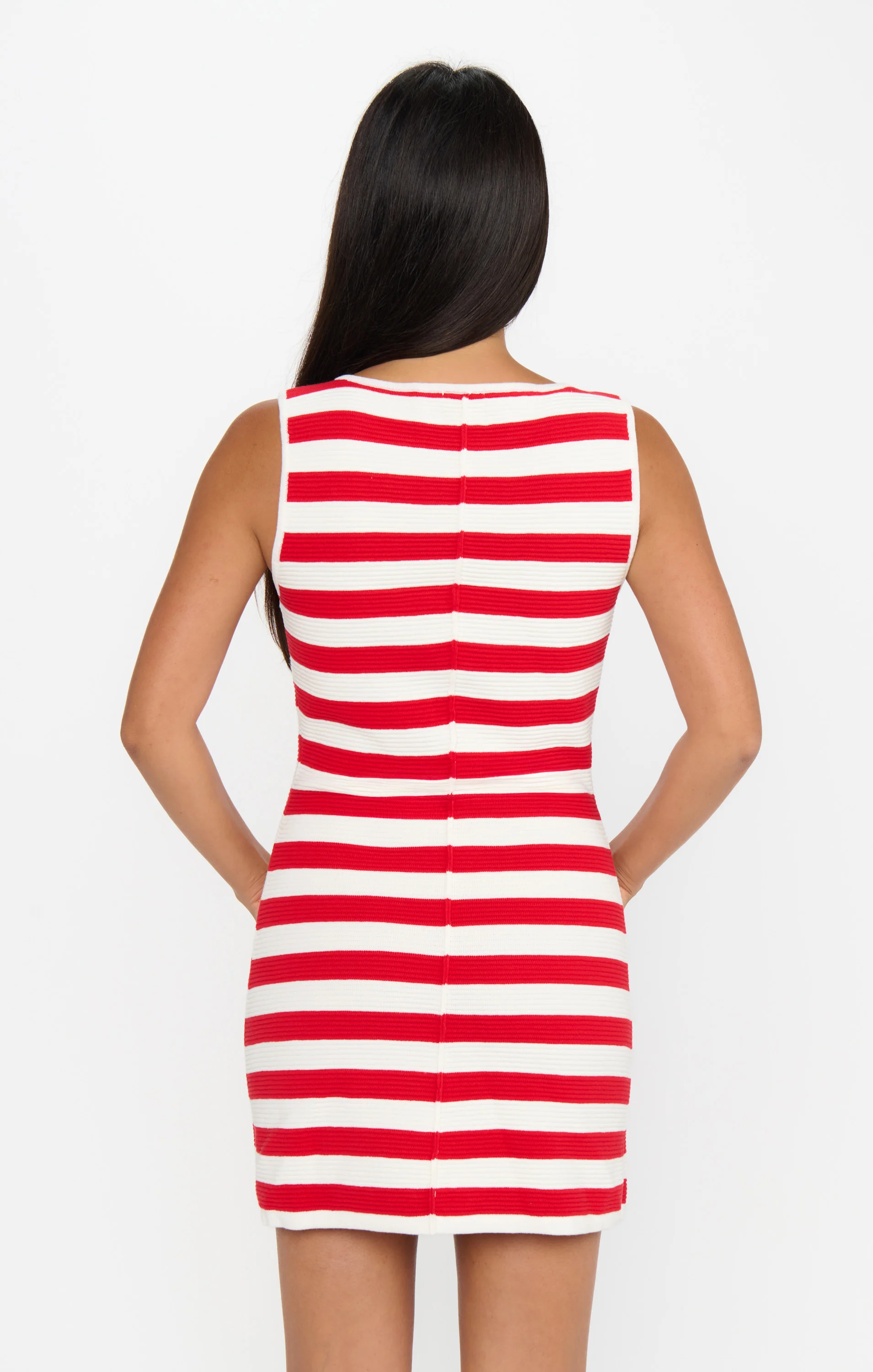 Cameron Mini Dress ~ Red Stripe Delight Knit - Image 3