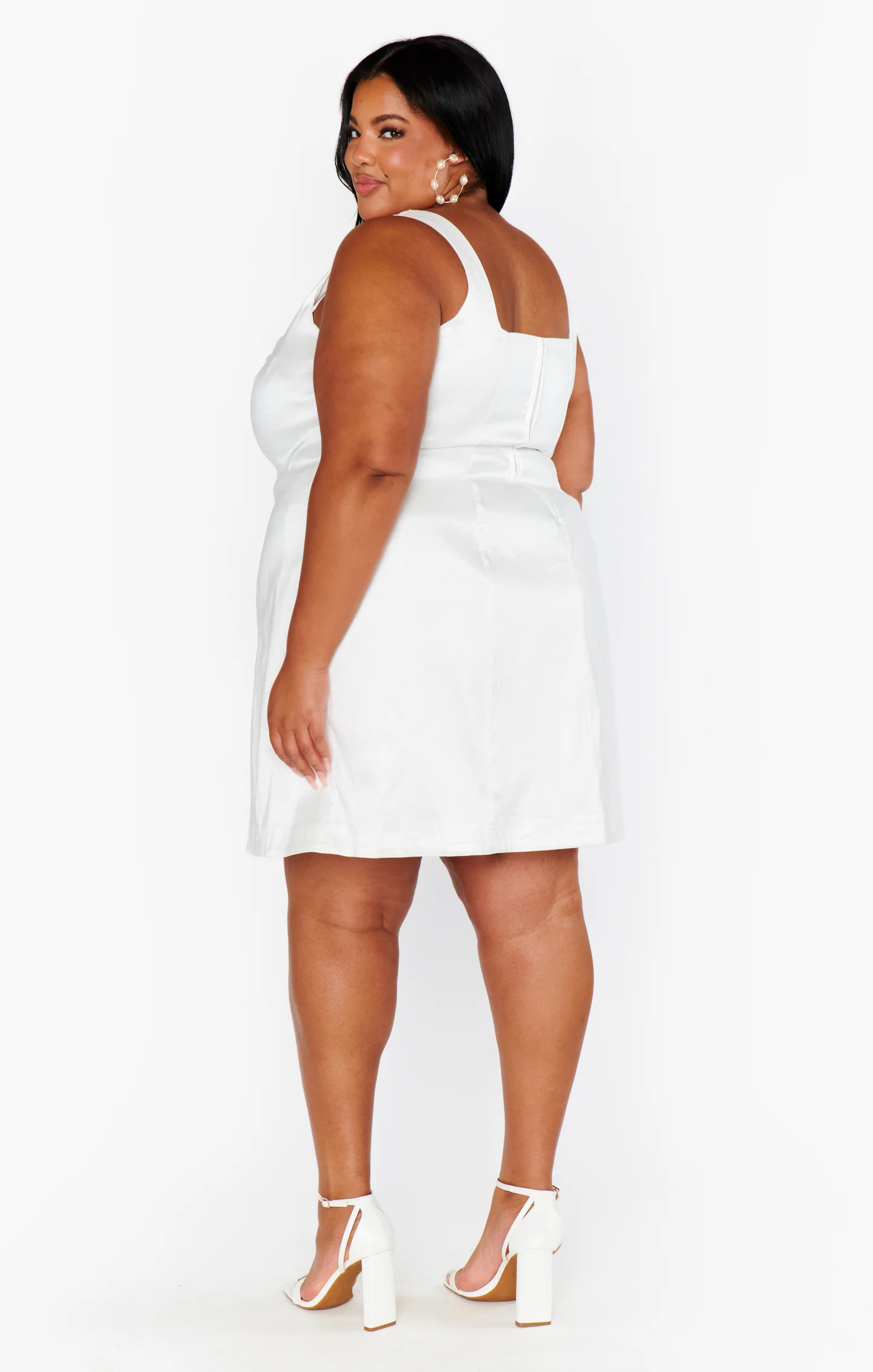 Camille Mini Dress ~ White Taffeta - Image 6