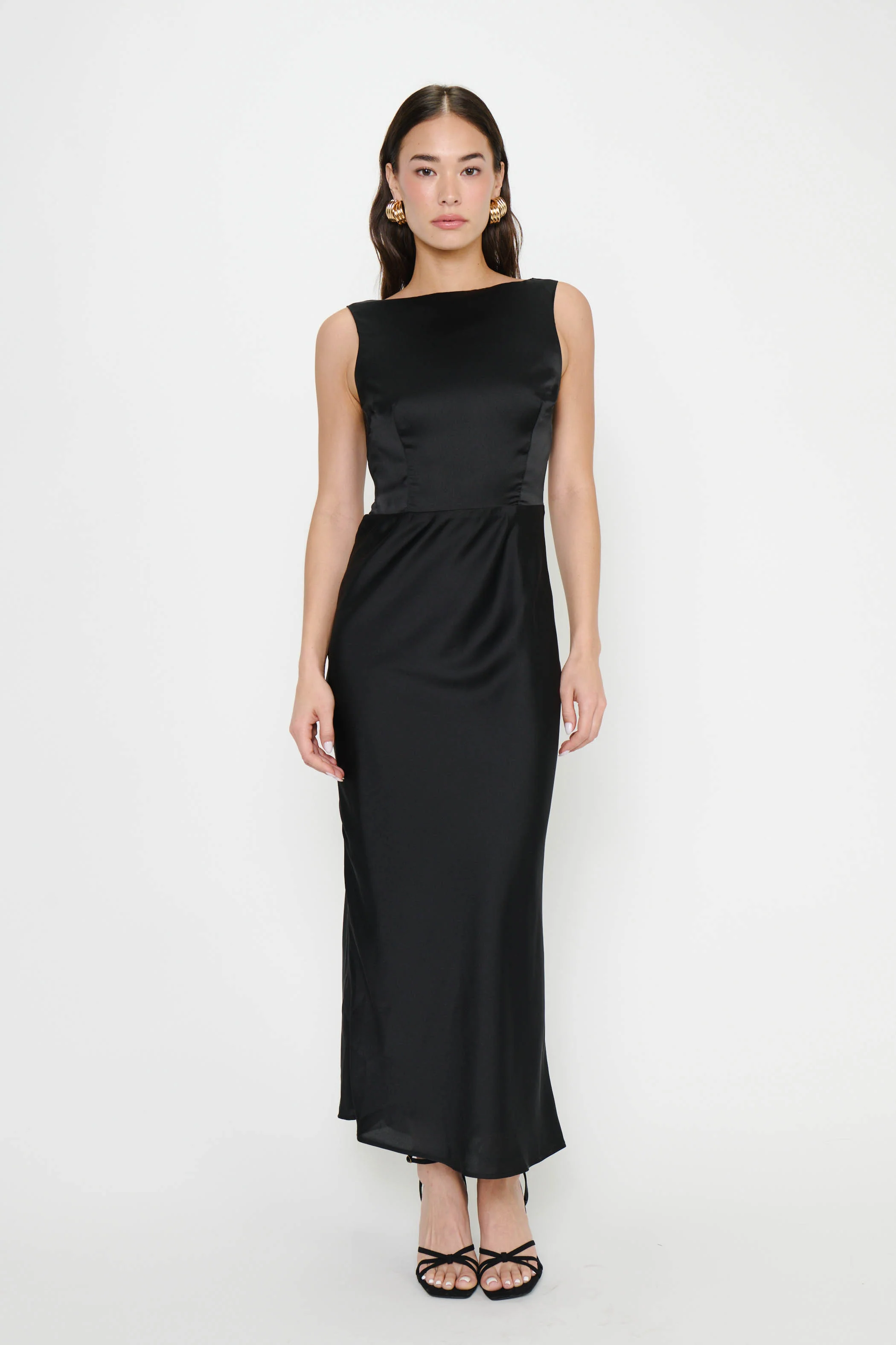 Candice Dress ~ Black Luxe Satin - Image 3