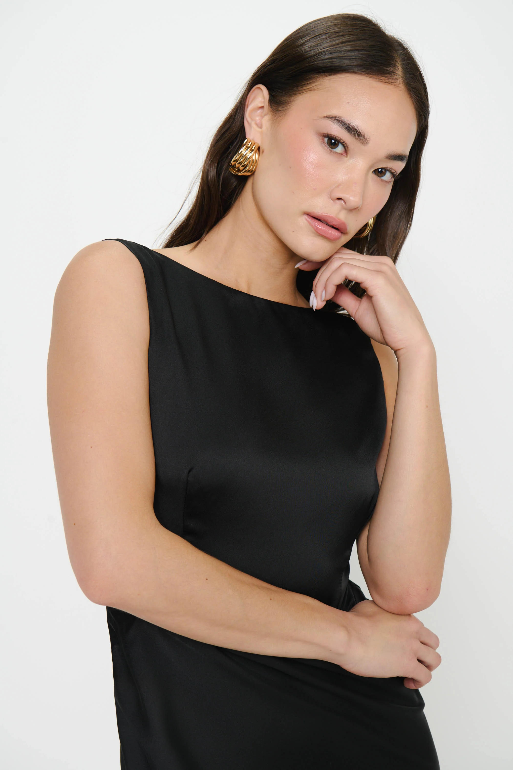Candice Dress ~ Black Luxe Satin - Image 4
