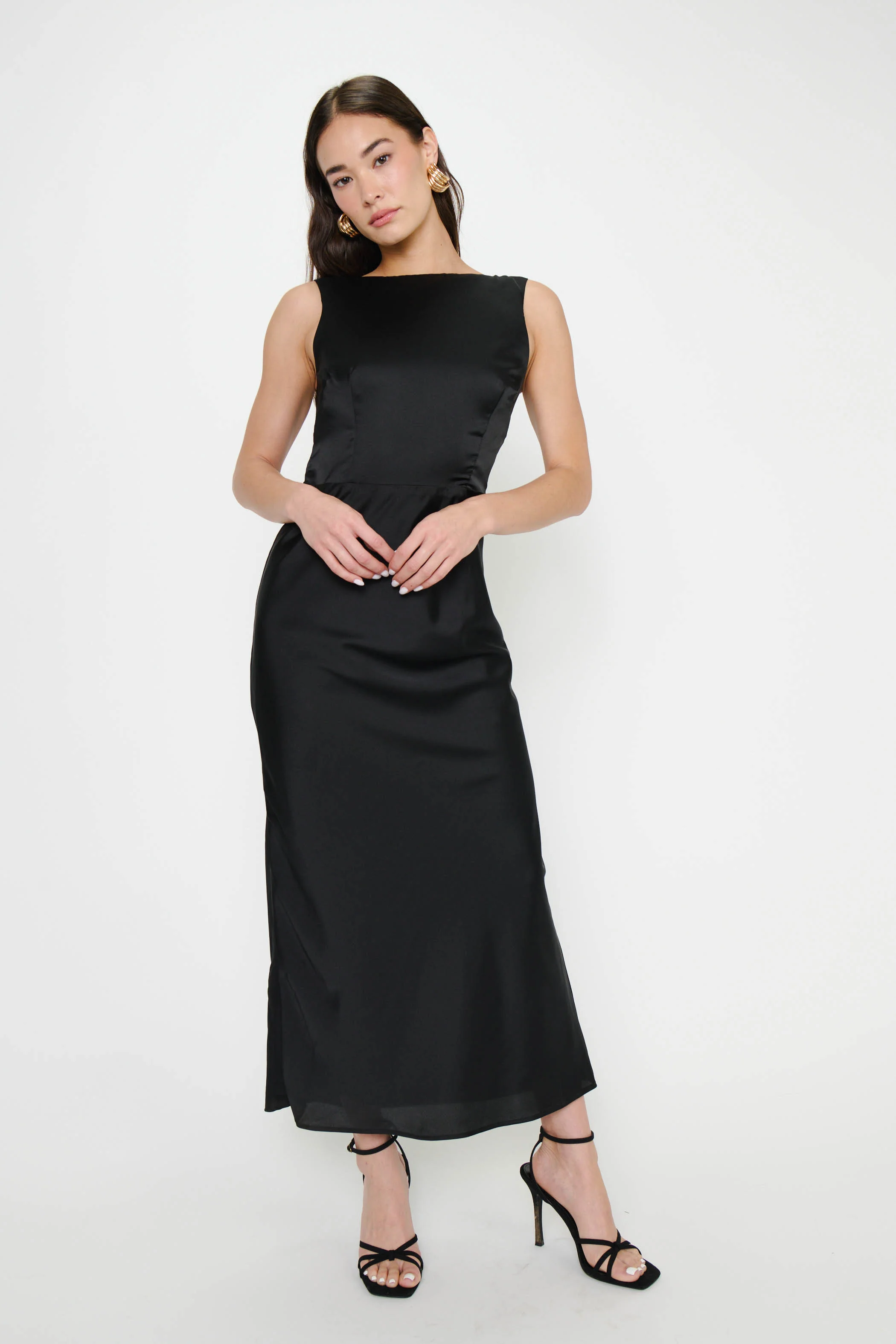 Candice Dress ~ Black Luxe Satin - Image 6