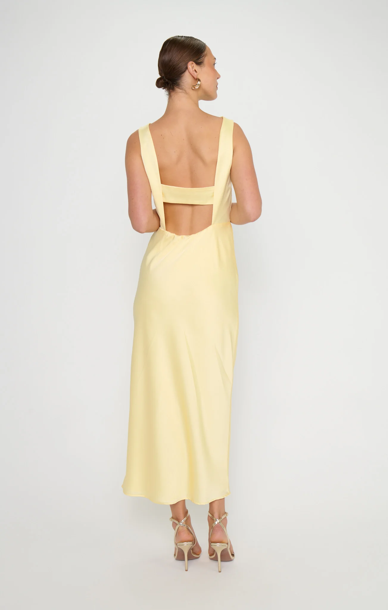 Candice Dress ~ Pale Yellow Luxe Satin - Image 7