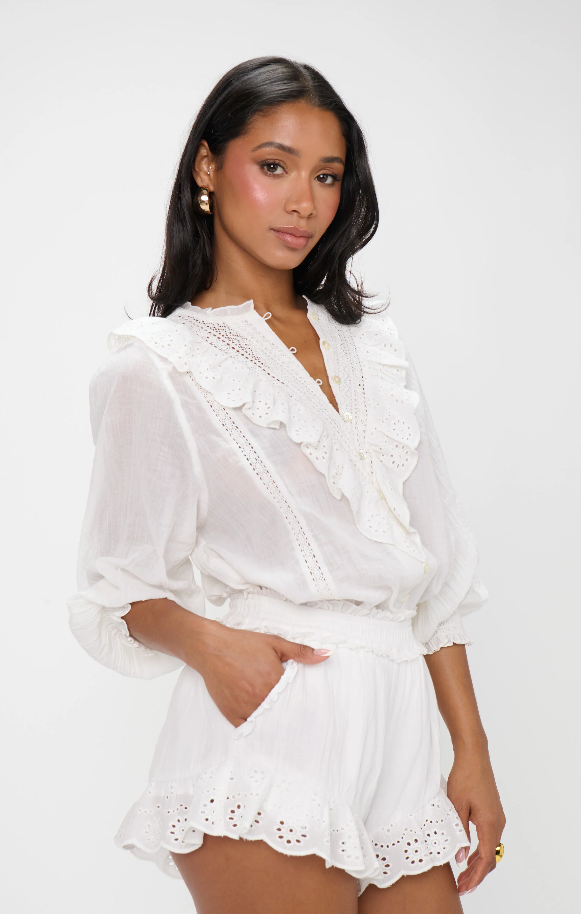 Cannes Shorts ~ White Eyelet - Image 7