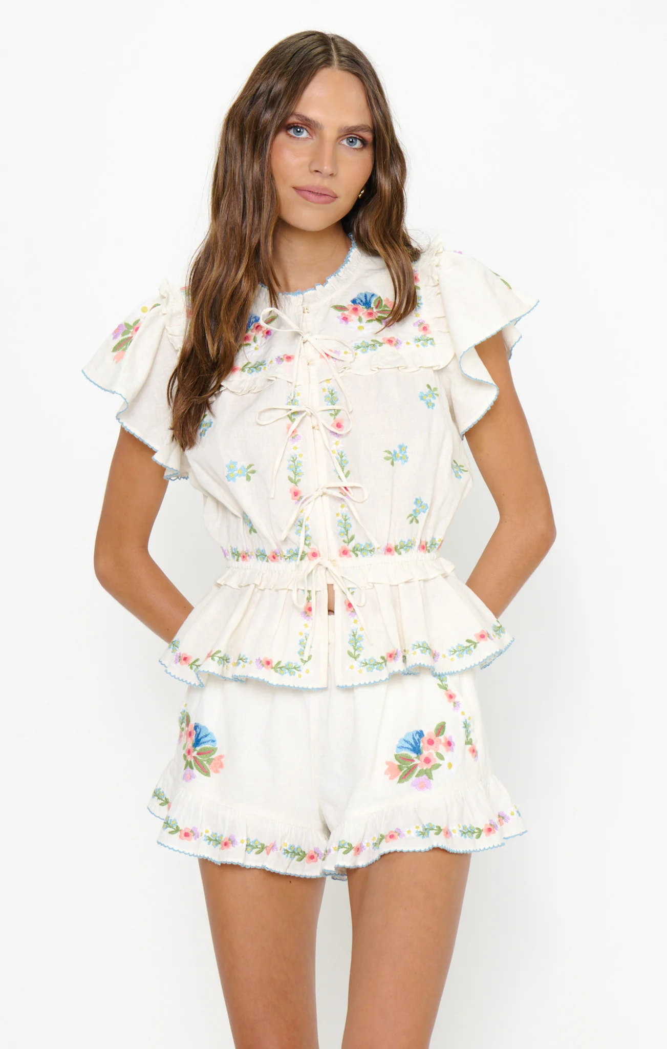 Cannes Shorts ~ Wild Meadow Embroidery - Image 2