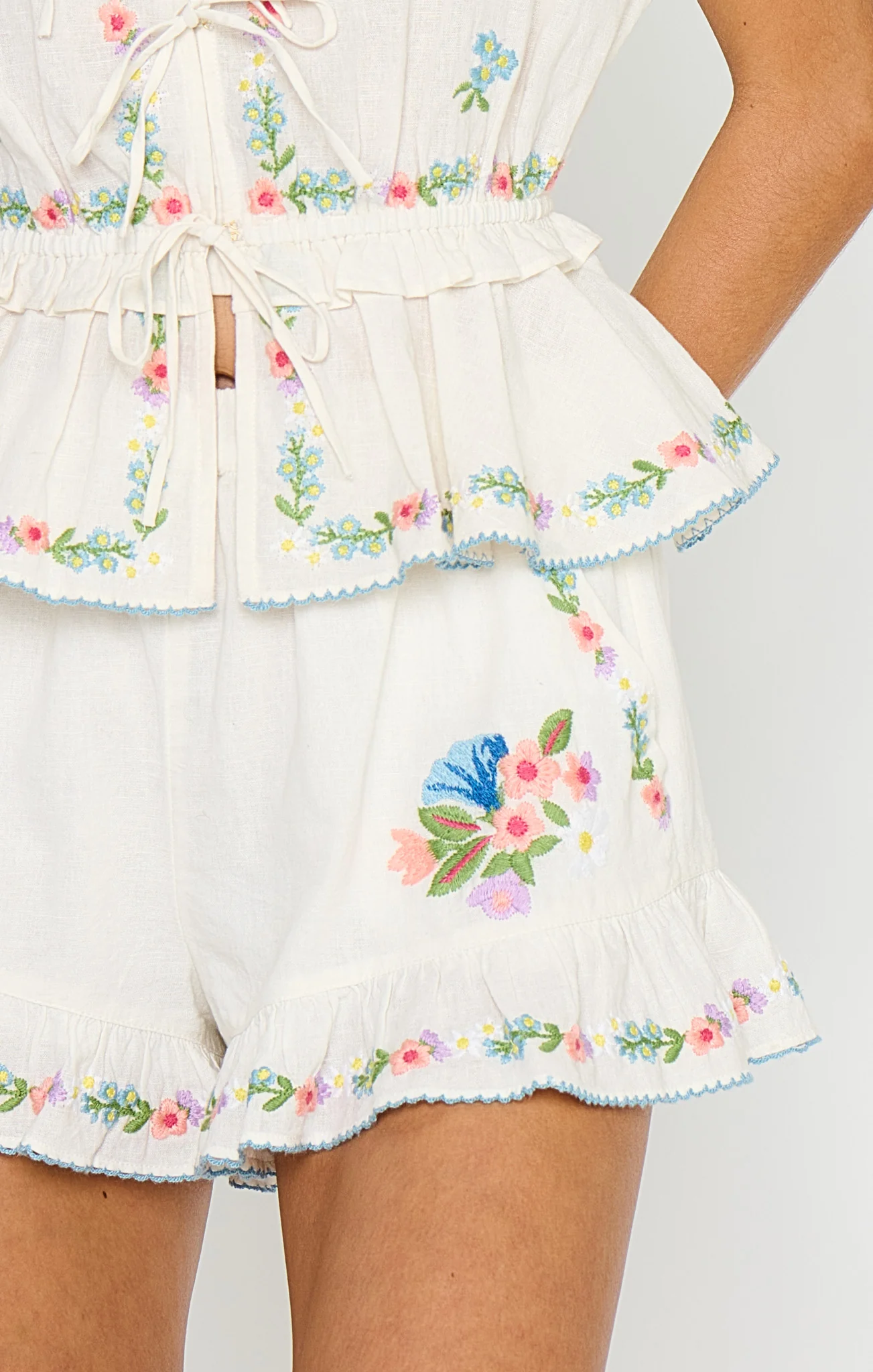 Cannes Shorts ~ Wild Meadow Embroidery - Image 6