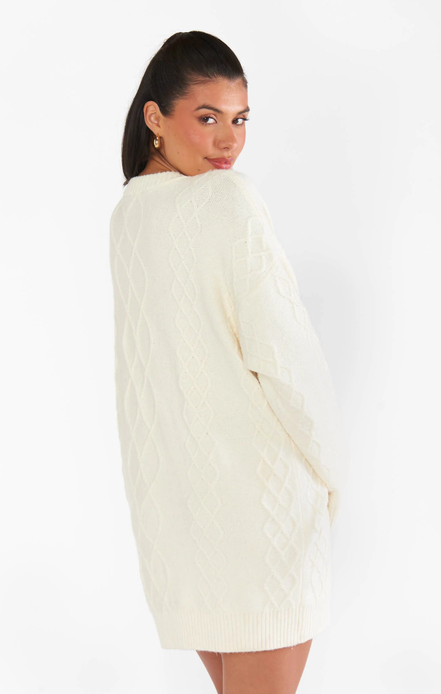 Canyon Tunic Sweater ~ Cream Fuzzy Knit - Image 10