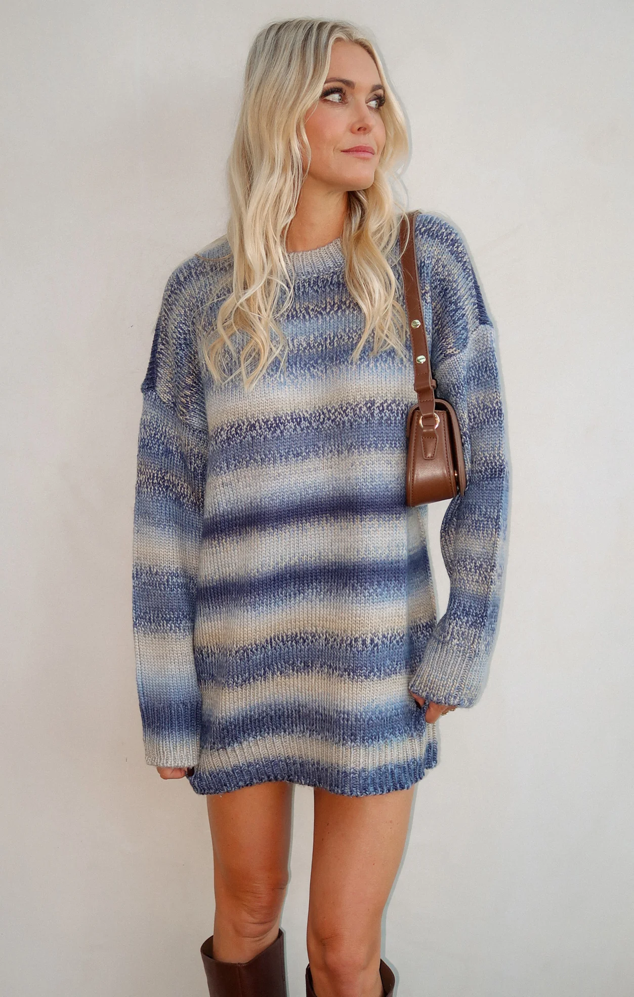 Canyon Tunic Sweater ~ Midnight Blue Knit - Image 3