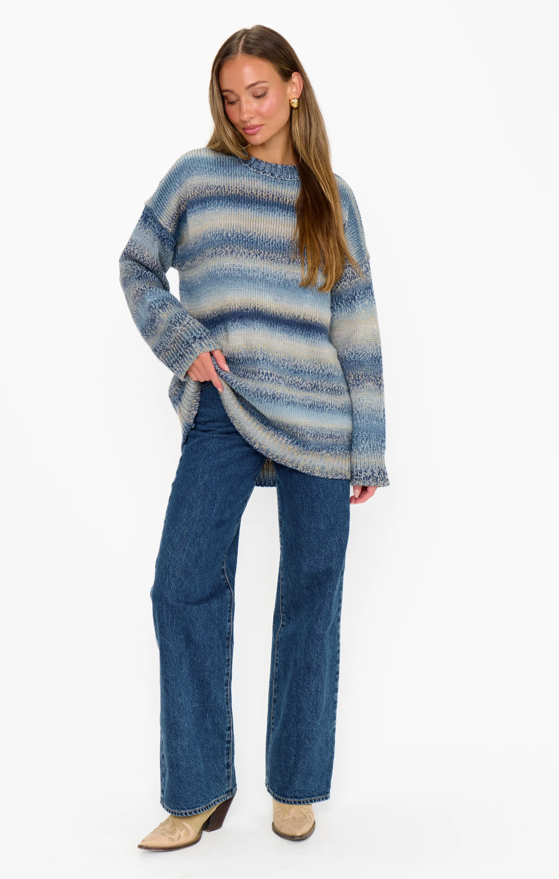 Canyon Tunic Sweater ~ Midnight Blue Knit - Image 7