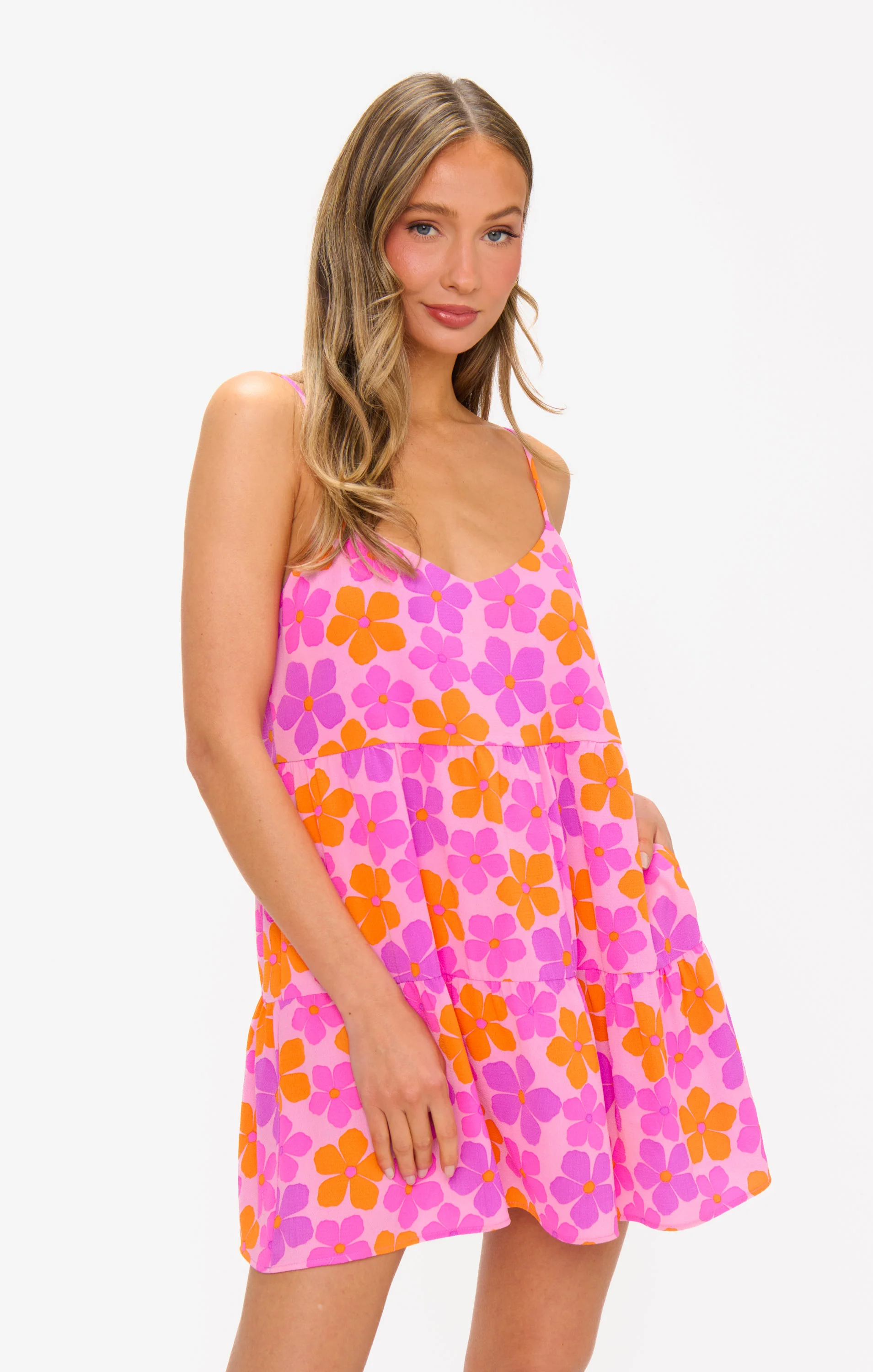 Caroline Mini Dress ~ Pink Daisy - Image 4