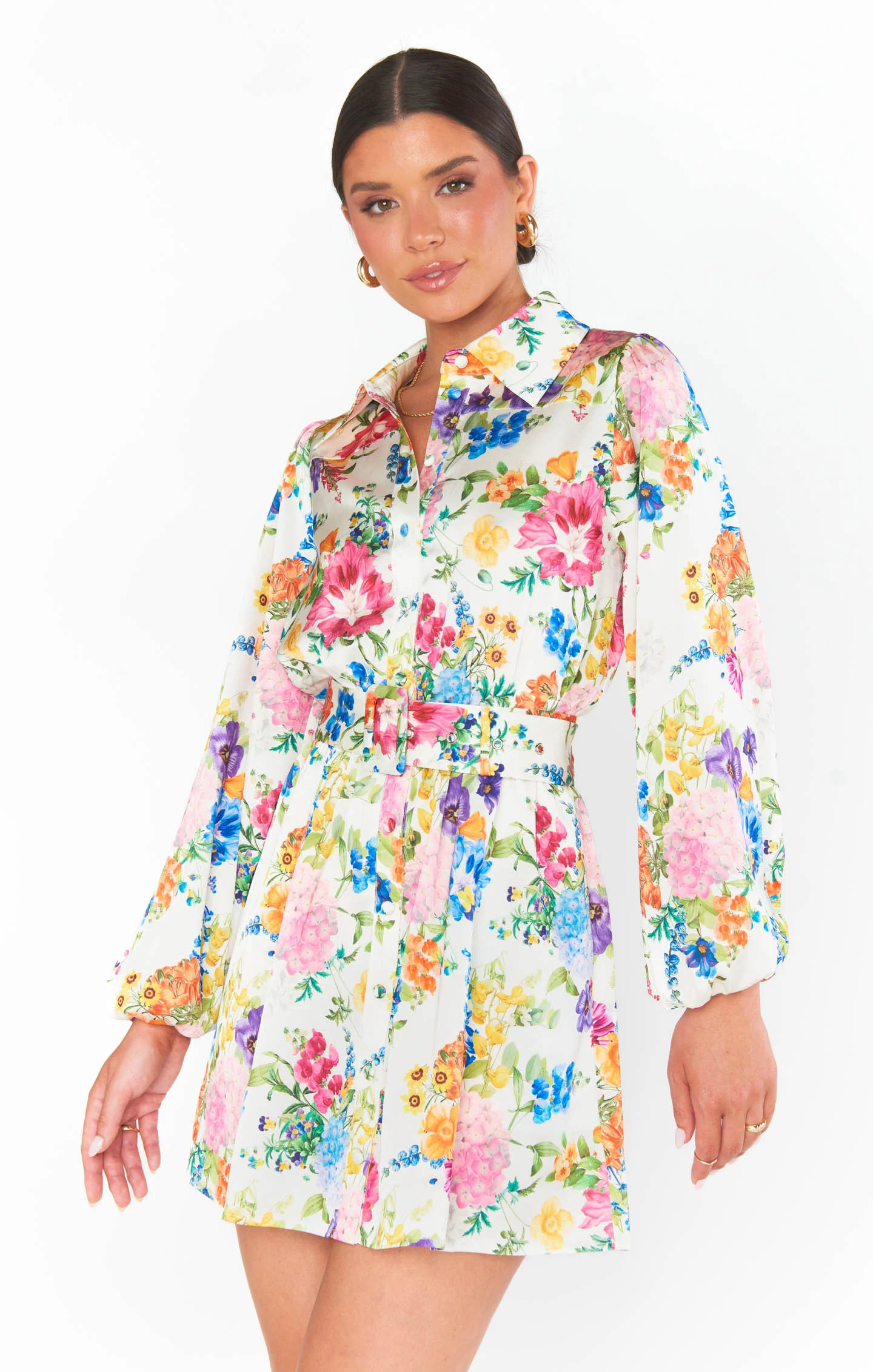 Carrie Collared Dress ~ Ivory Botanical Floral - Image 3