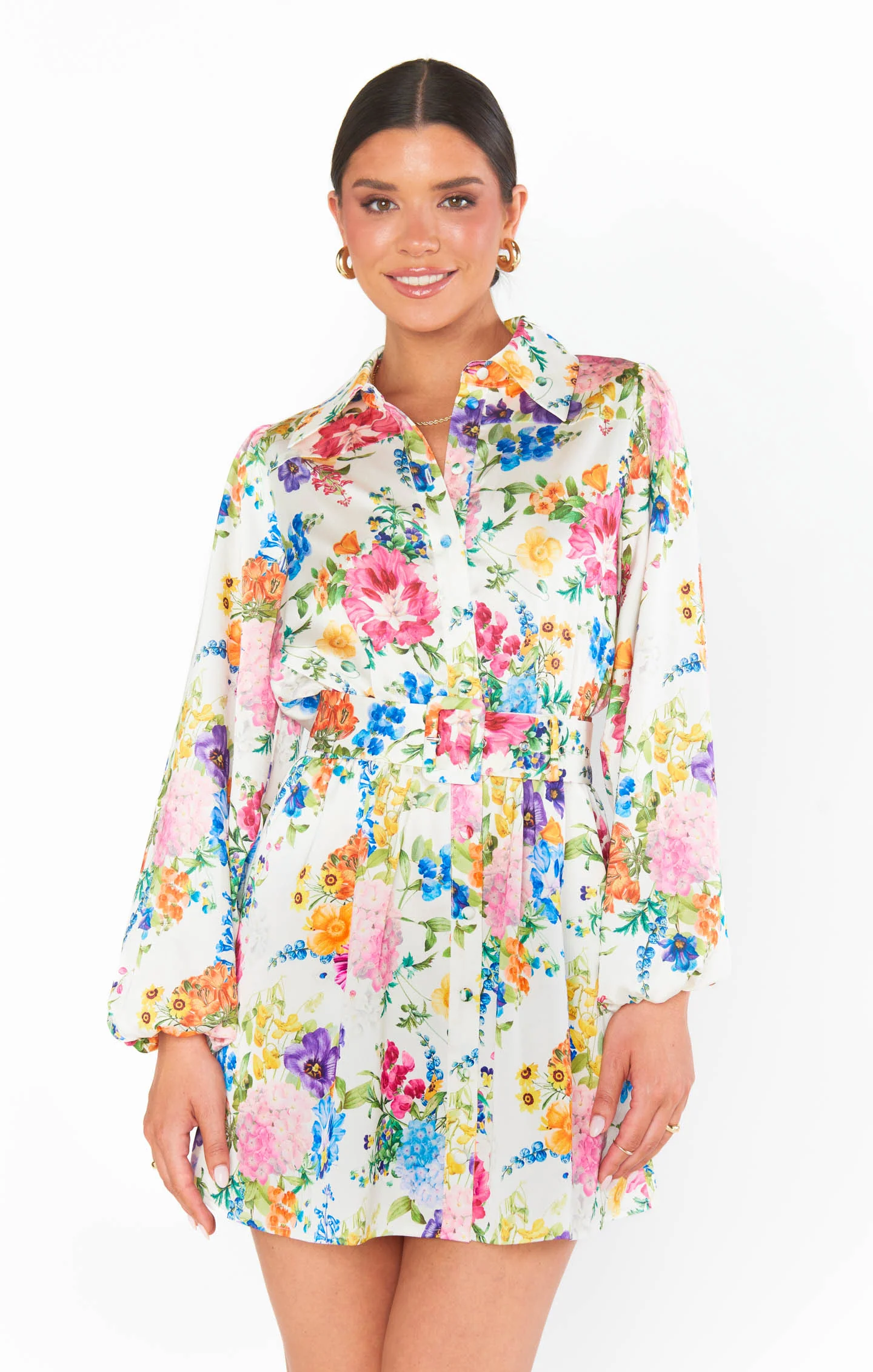 Carrie Collared Dress ~ Ivory Botanical Floral - Image 6