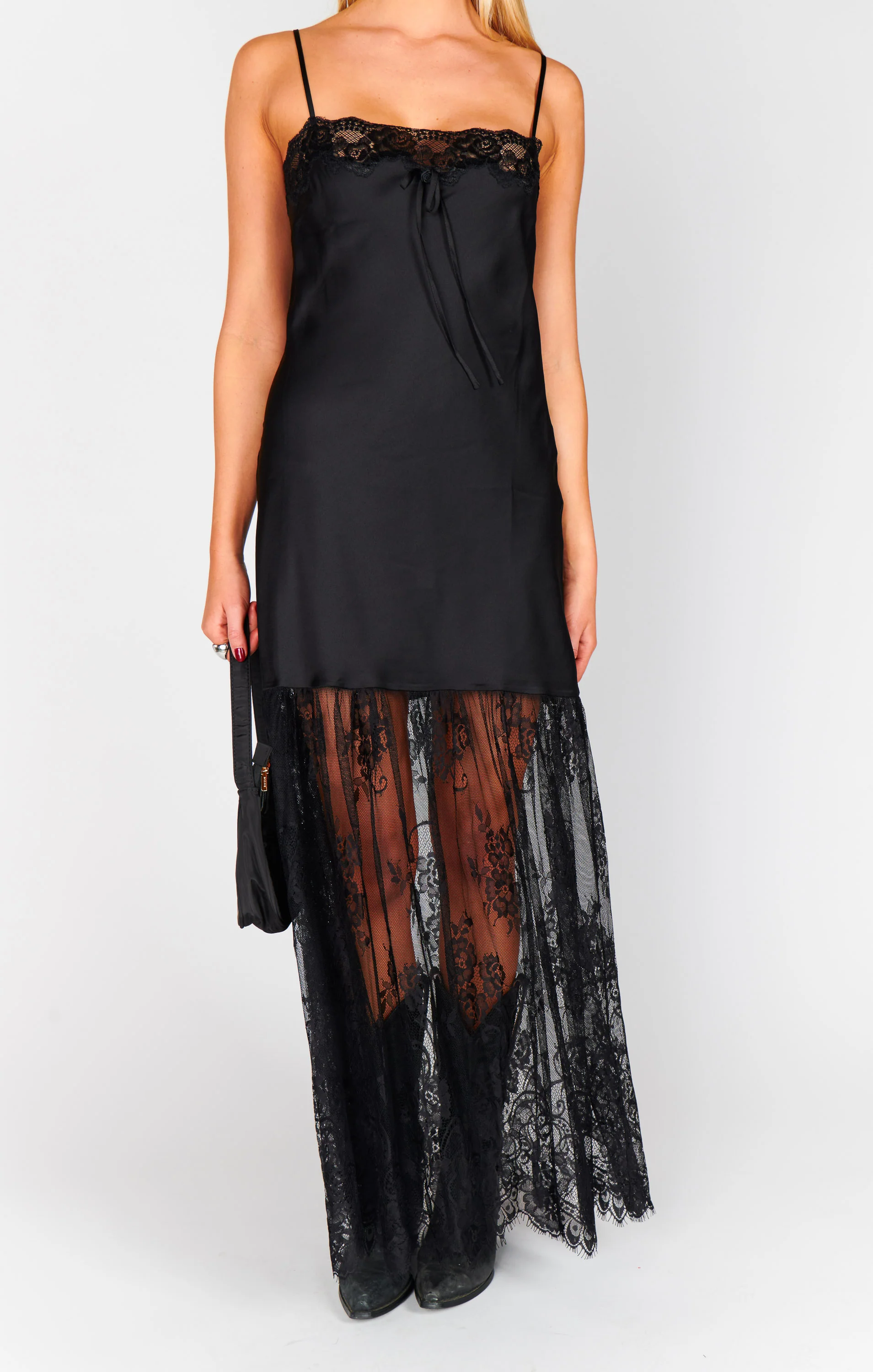 Celine Dress ~ Black Luxe Satin - Image 6