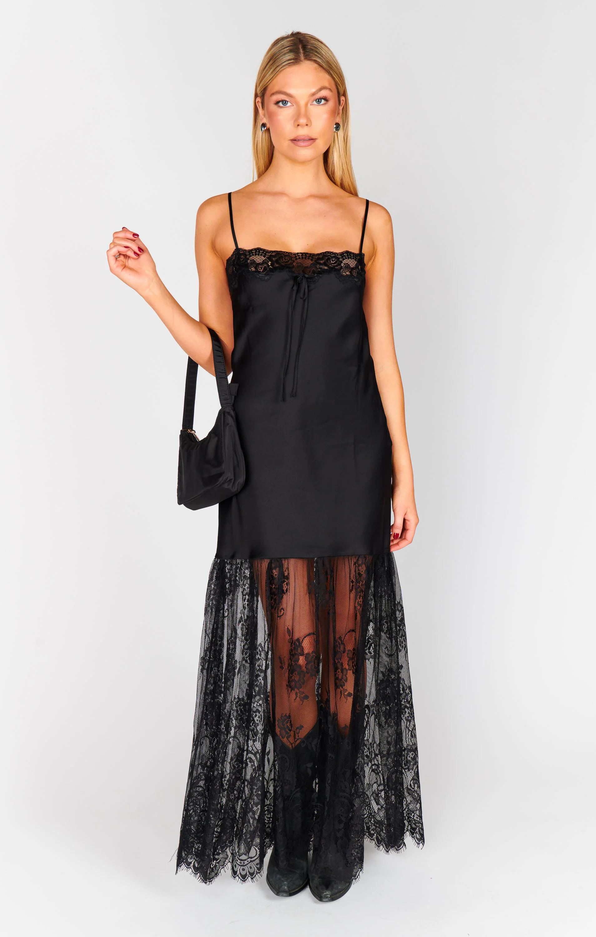 Celine Dress ~ Black Luxe Satin - Image 8