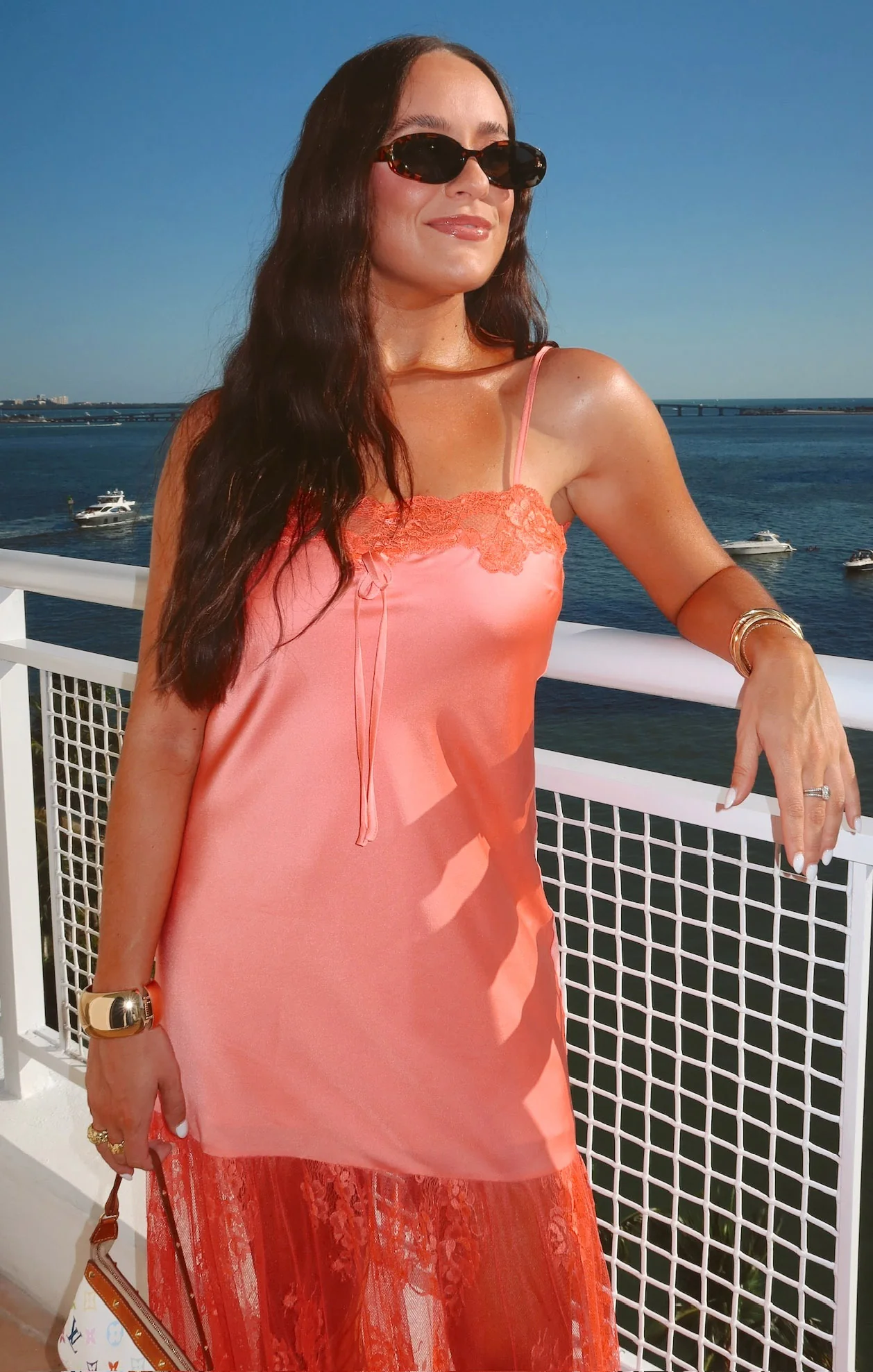 Celine Dress ~ Coral Luxe Satin - Image 2