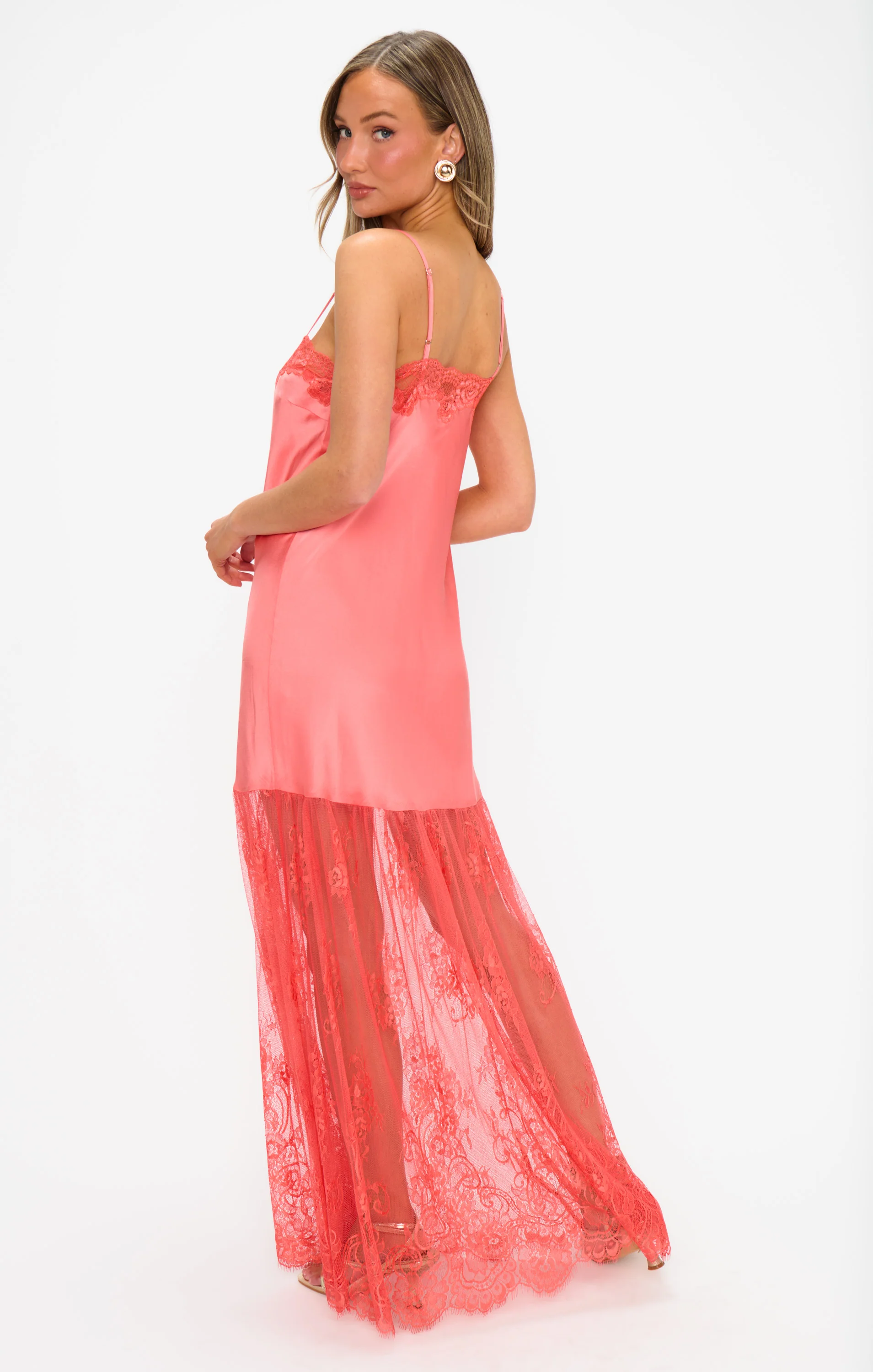 Celine Dress ~ Coral Luxe Satin - Image 5
