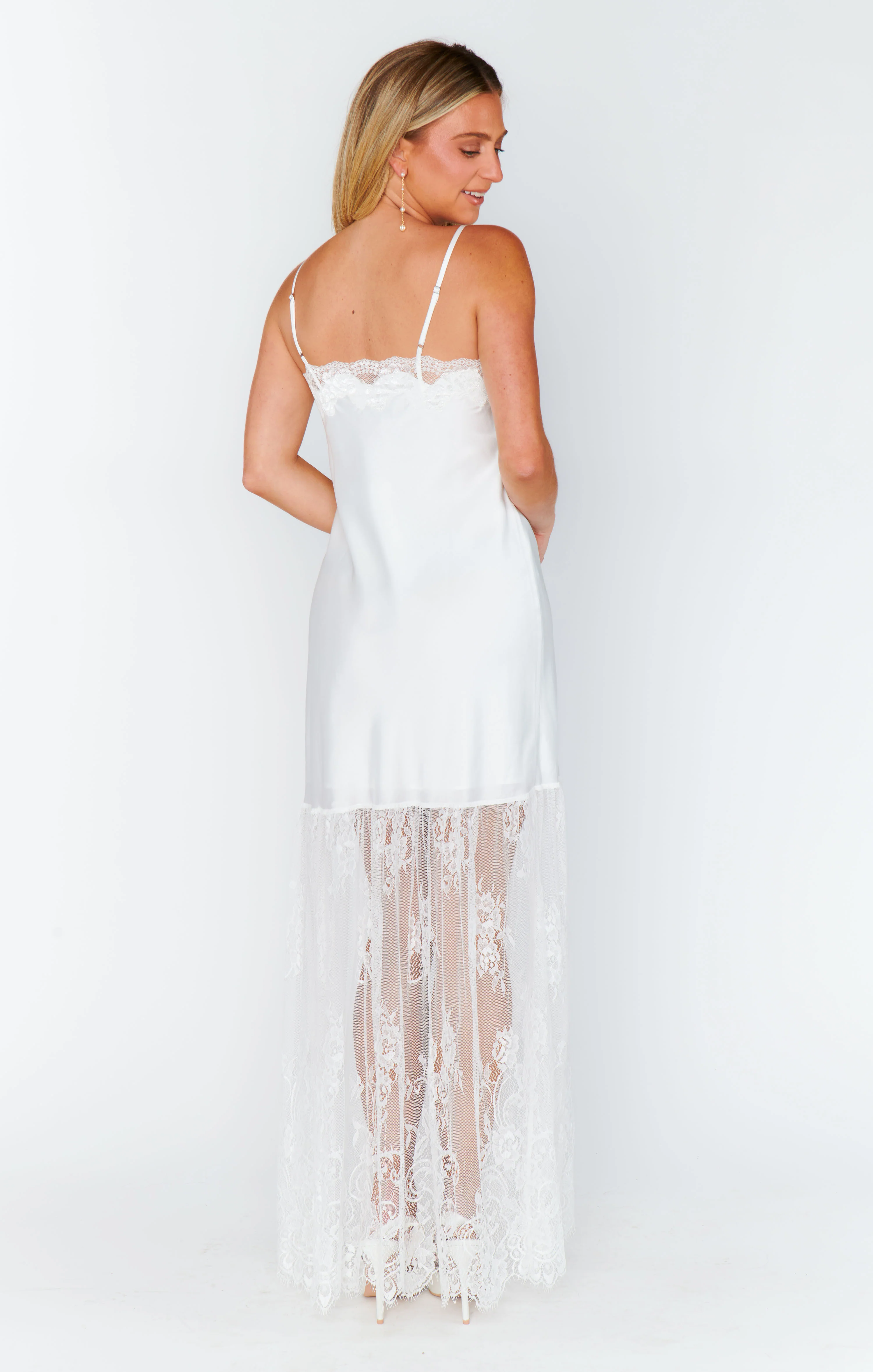 Celine Dress ~ Ivory Luxe Satin - Image 10
